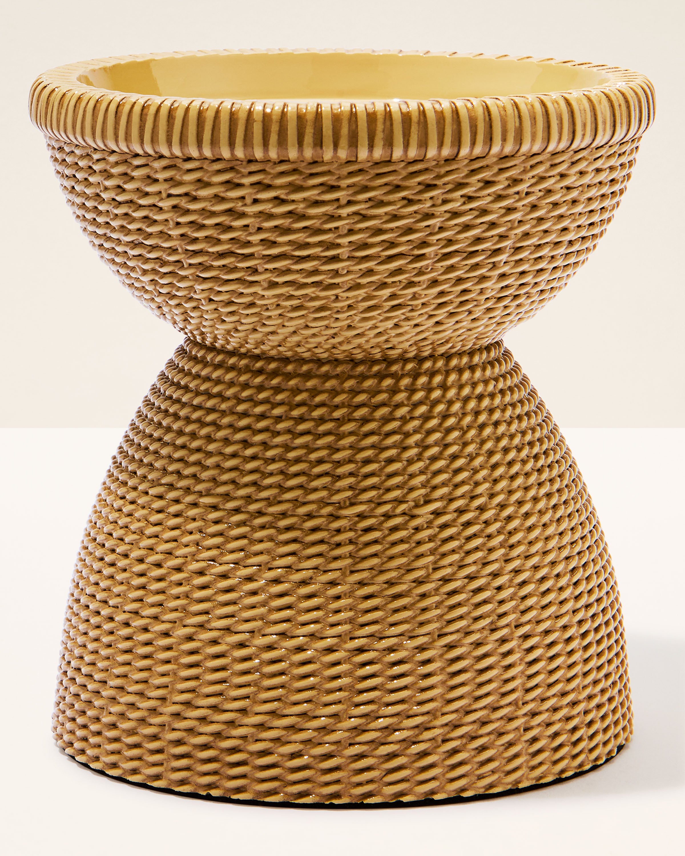 Woven Pedestal 3-Wick Candle Holder