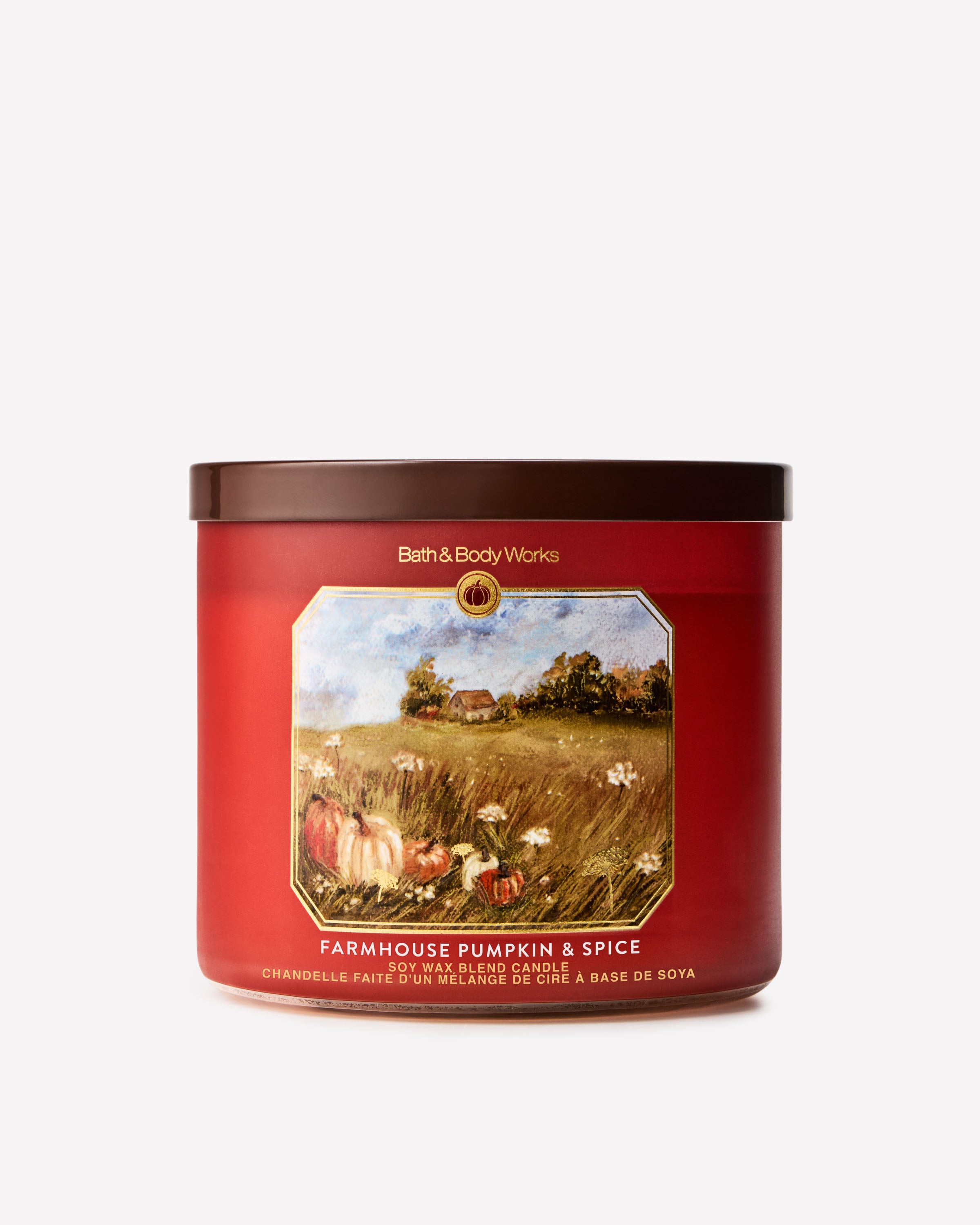 Chandelle à 3 mèches Farmhouse Pumpkin & Spice