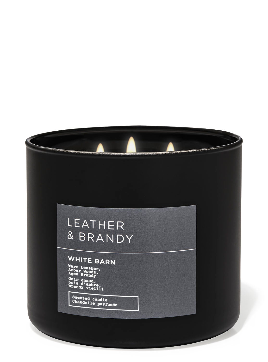 Leather & Brandy 3Wick Candle Bath and Body Works