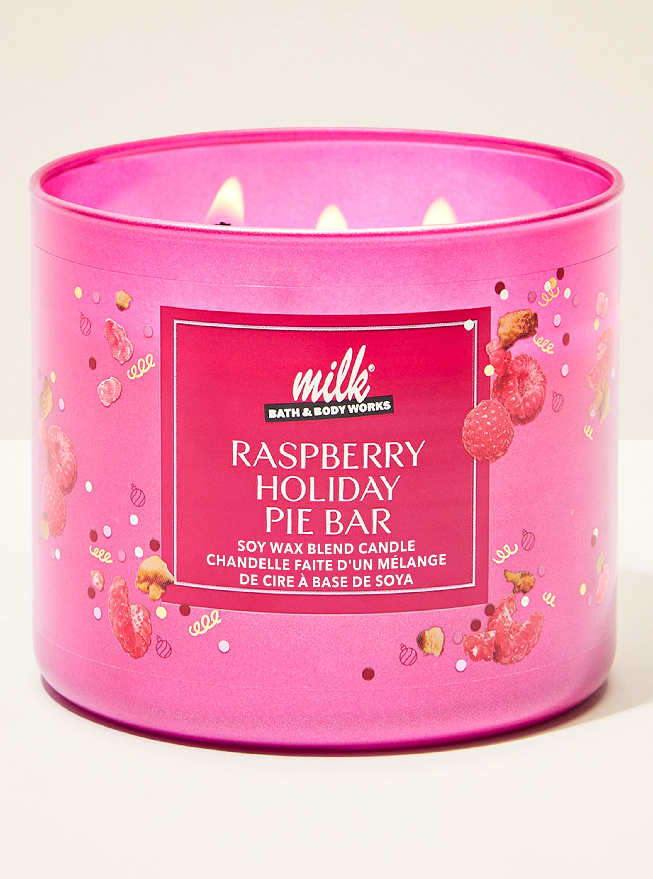 Raspberry Holiday Pie Bar 3-Wick Candle