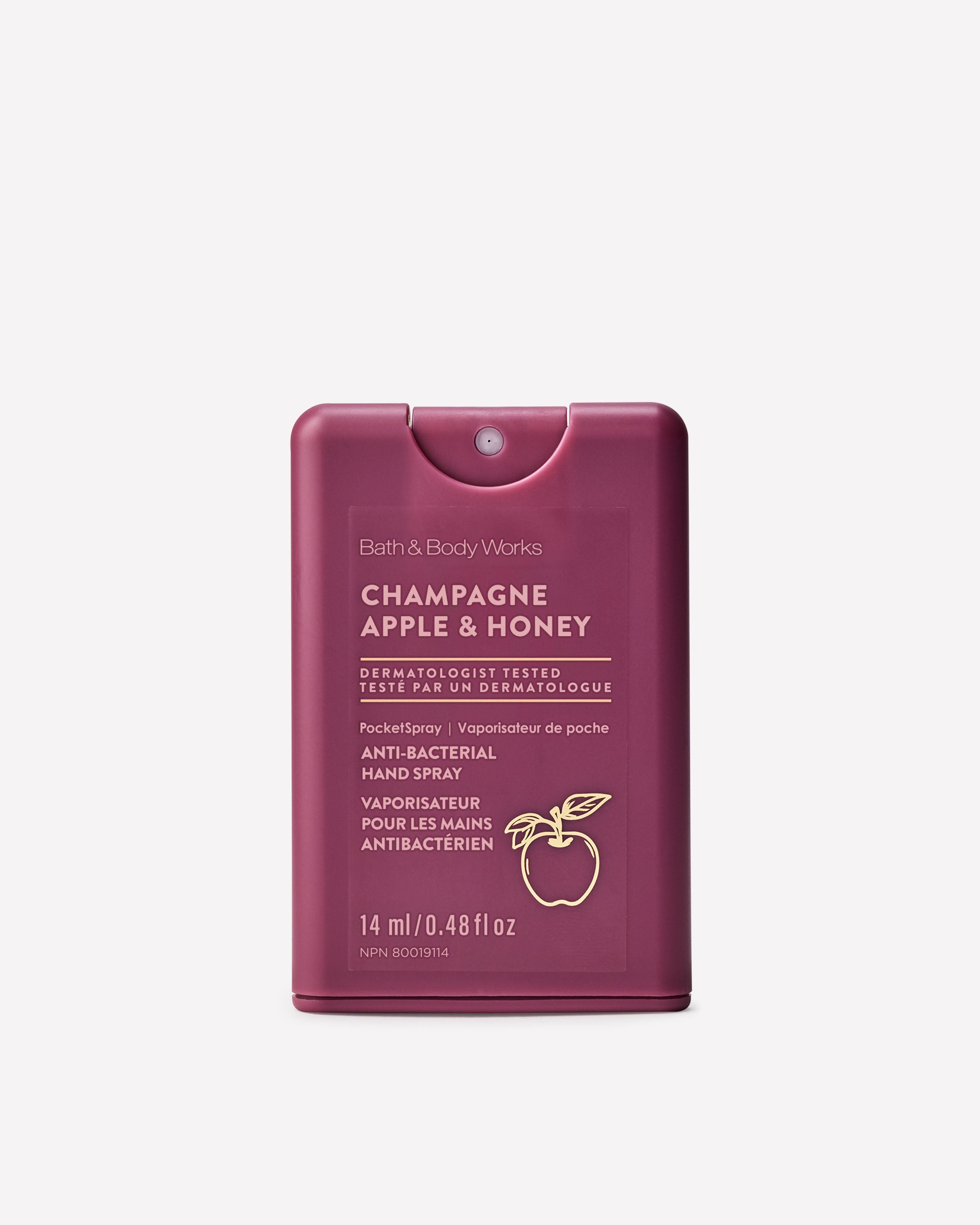 Vaporisateur pour les mains antibactérien de poche Champagne Apple & Honey