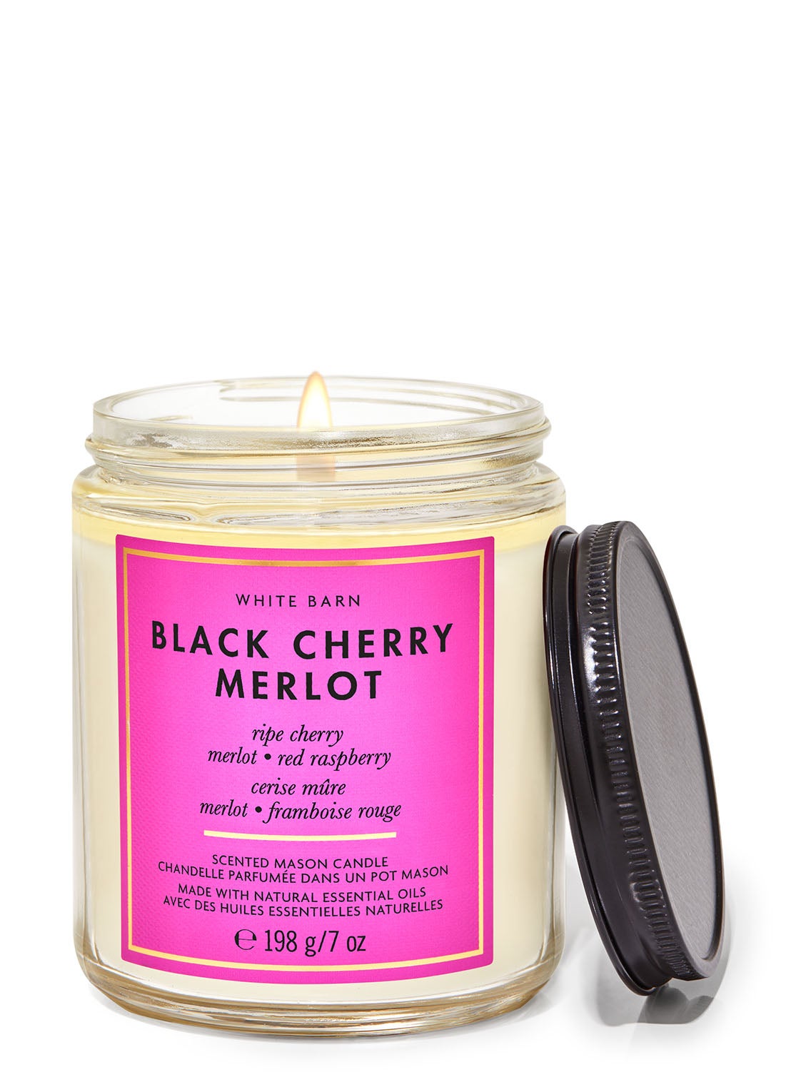 Black Cherry Merlot Mason Single Wick Candle Bath and Body Works