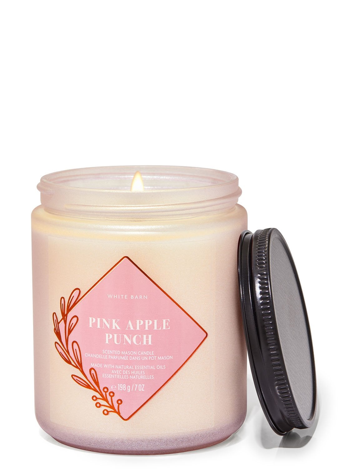 Pink Apple Punch Mason Single Wick Candle Bath and Body Works