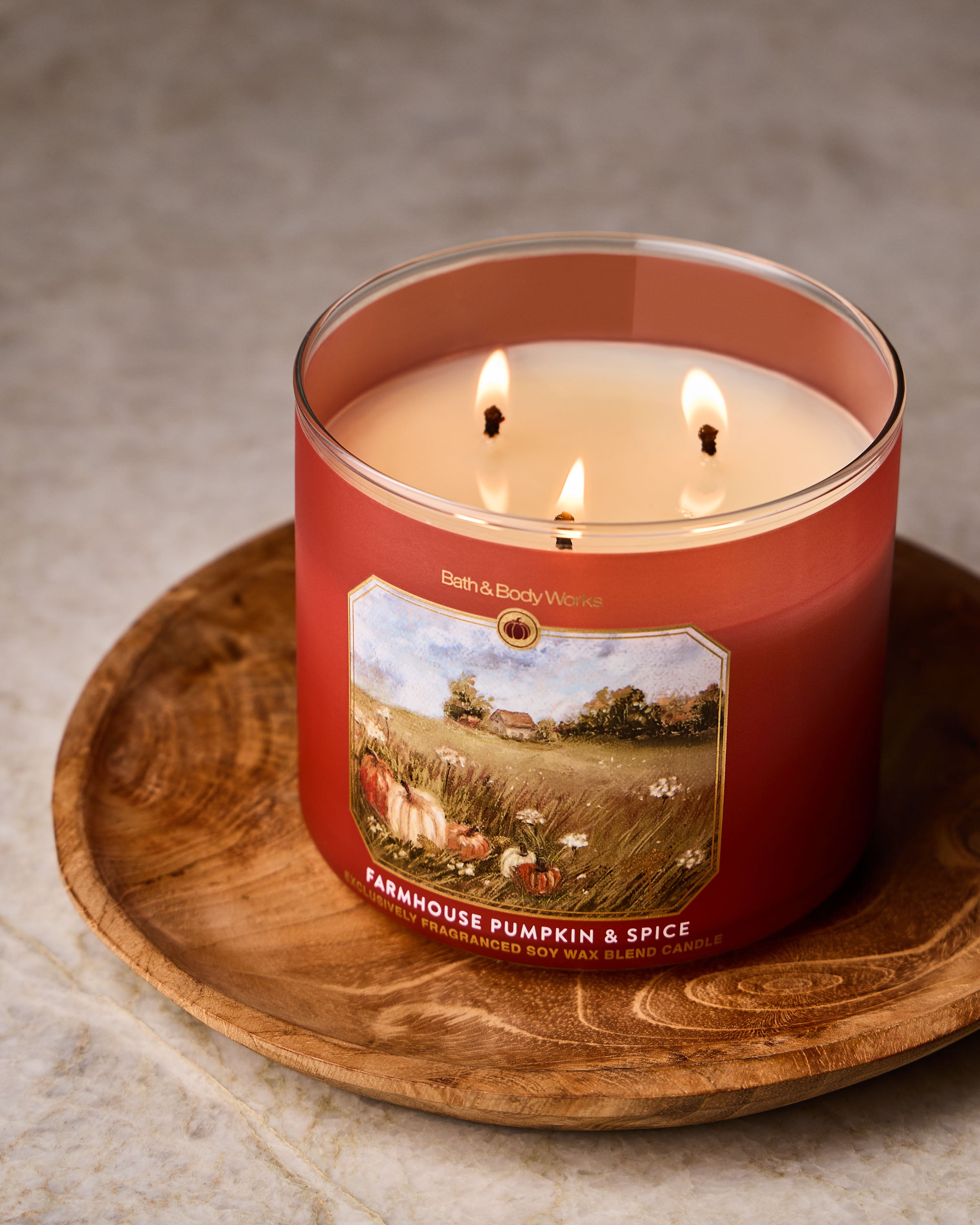 Chandelle à 3 mèches Farmhouse Pumpkin & Spice