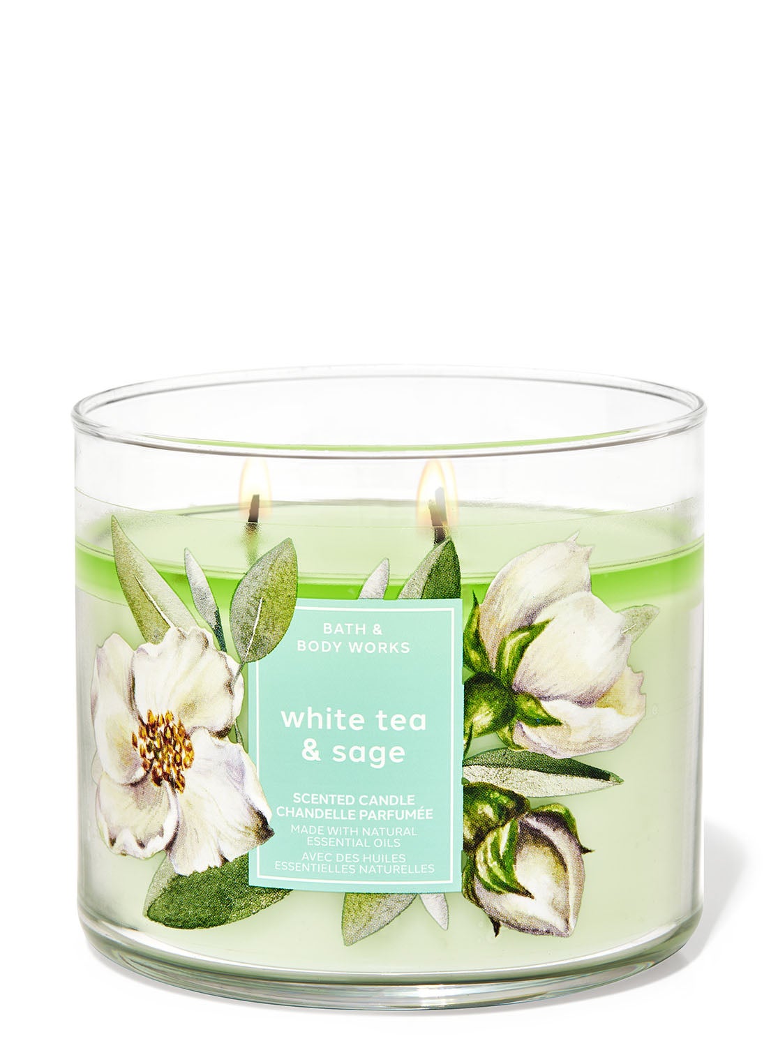 White Tea & Sage 3Wick Candle Bath and Body Works