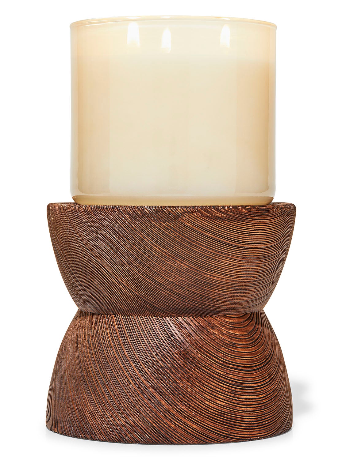 Woodgrain Pedestal 3Wick Candle Holder Bath and Body Works