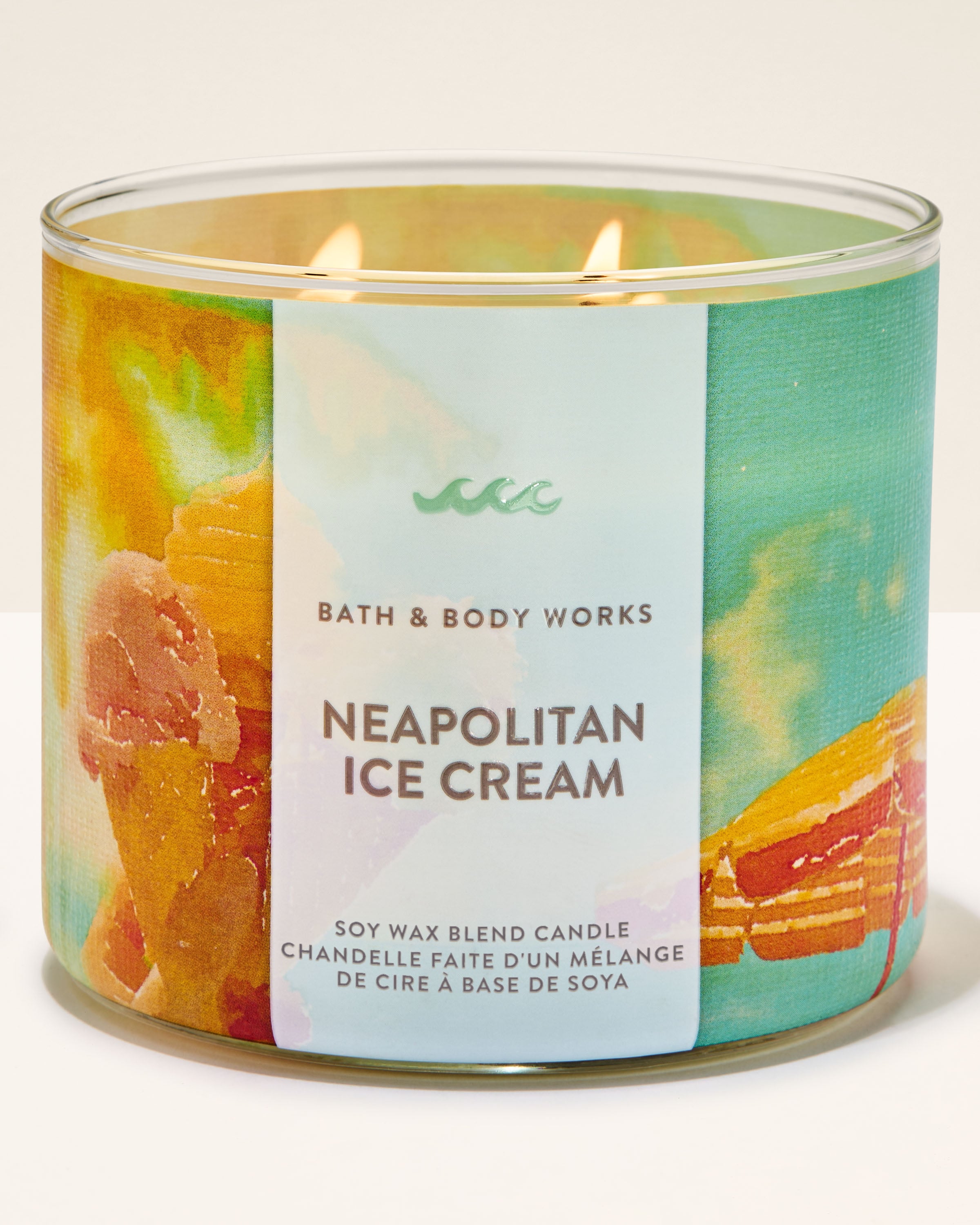 Neapolitan Ice Cream 3-Wick Candle
