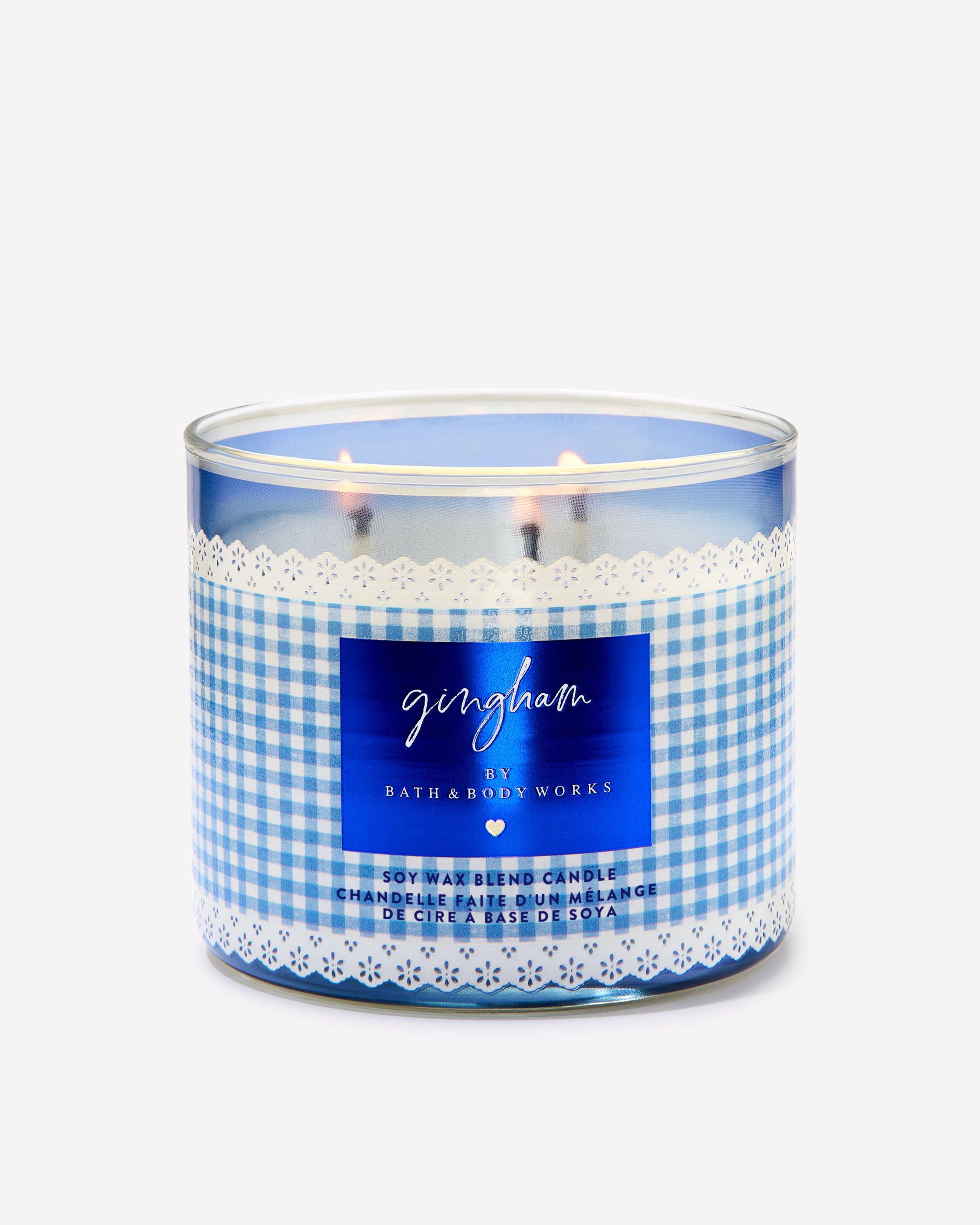 Chandelle à 3 mèches Gingham