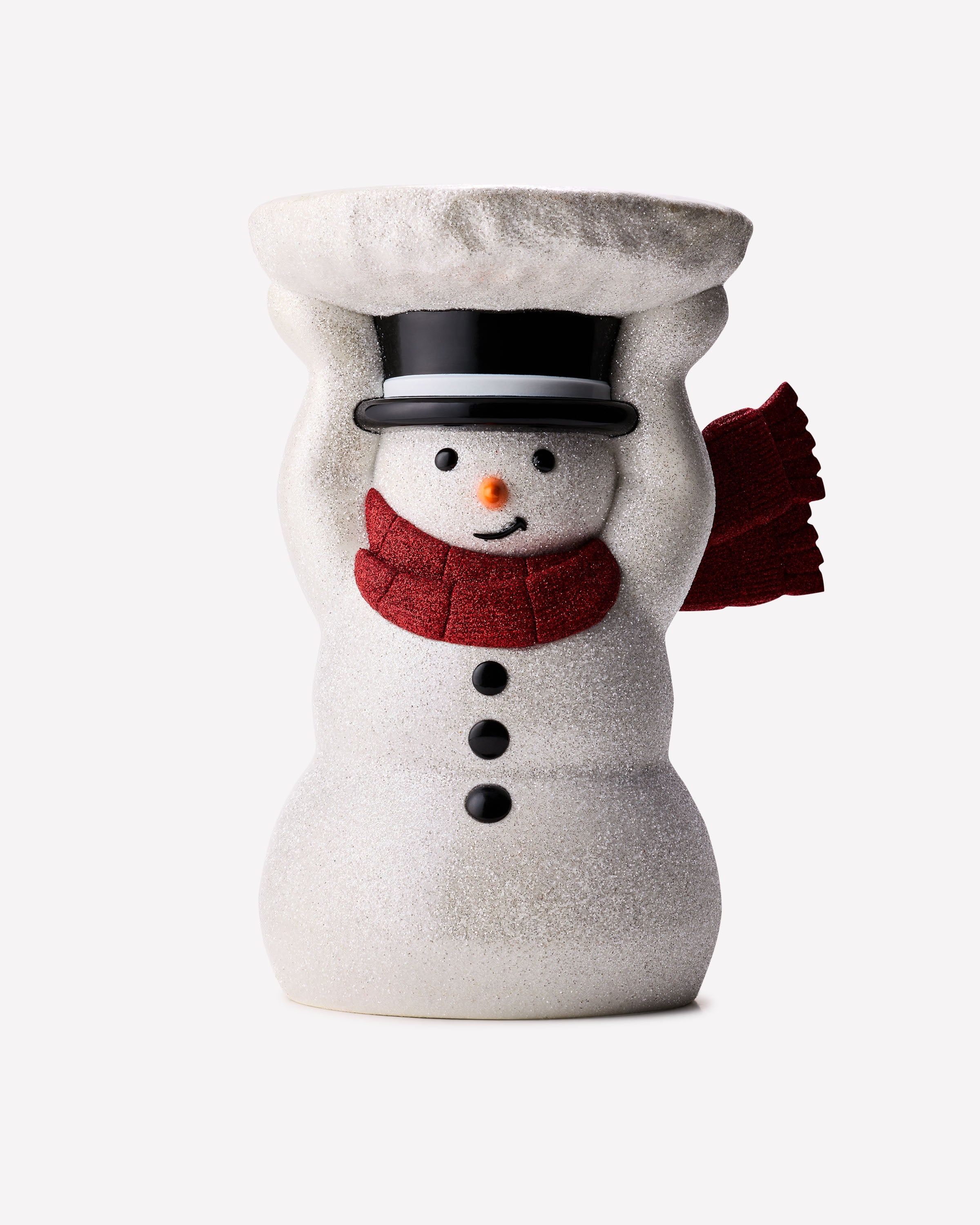 Reversible Snowman Pedestal 3-Wick Candle Holder