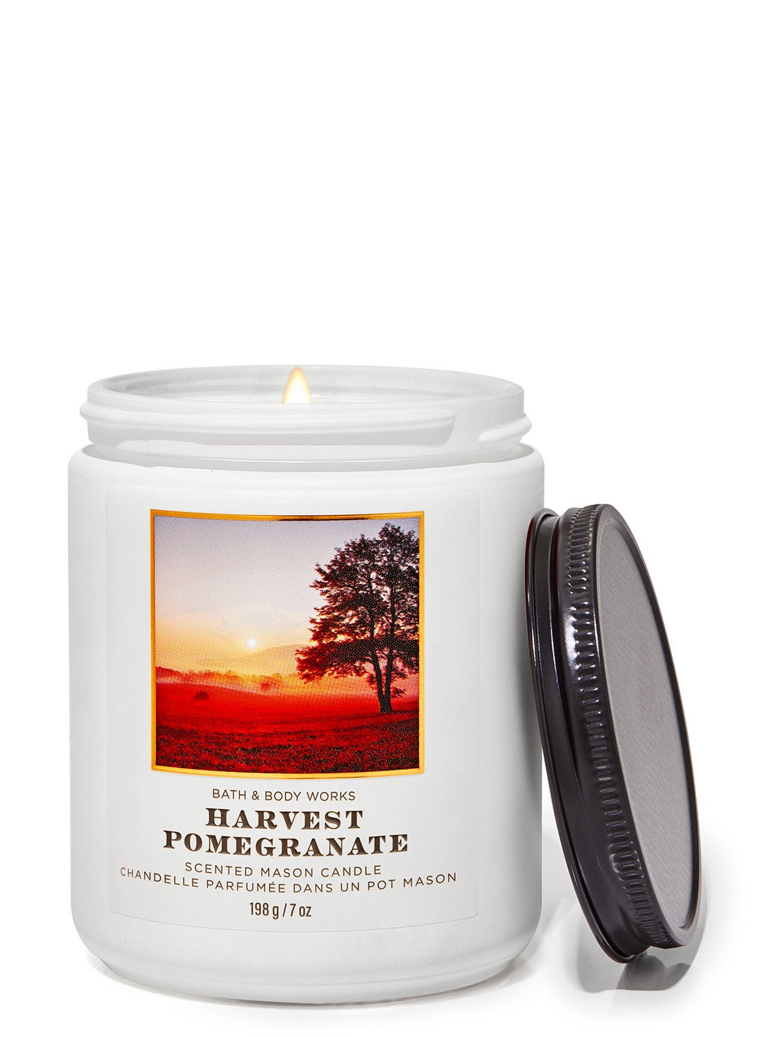 Harvest Pomegranate Mason Single Wick Candle Bath and Body Works