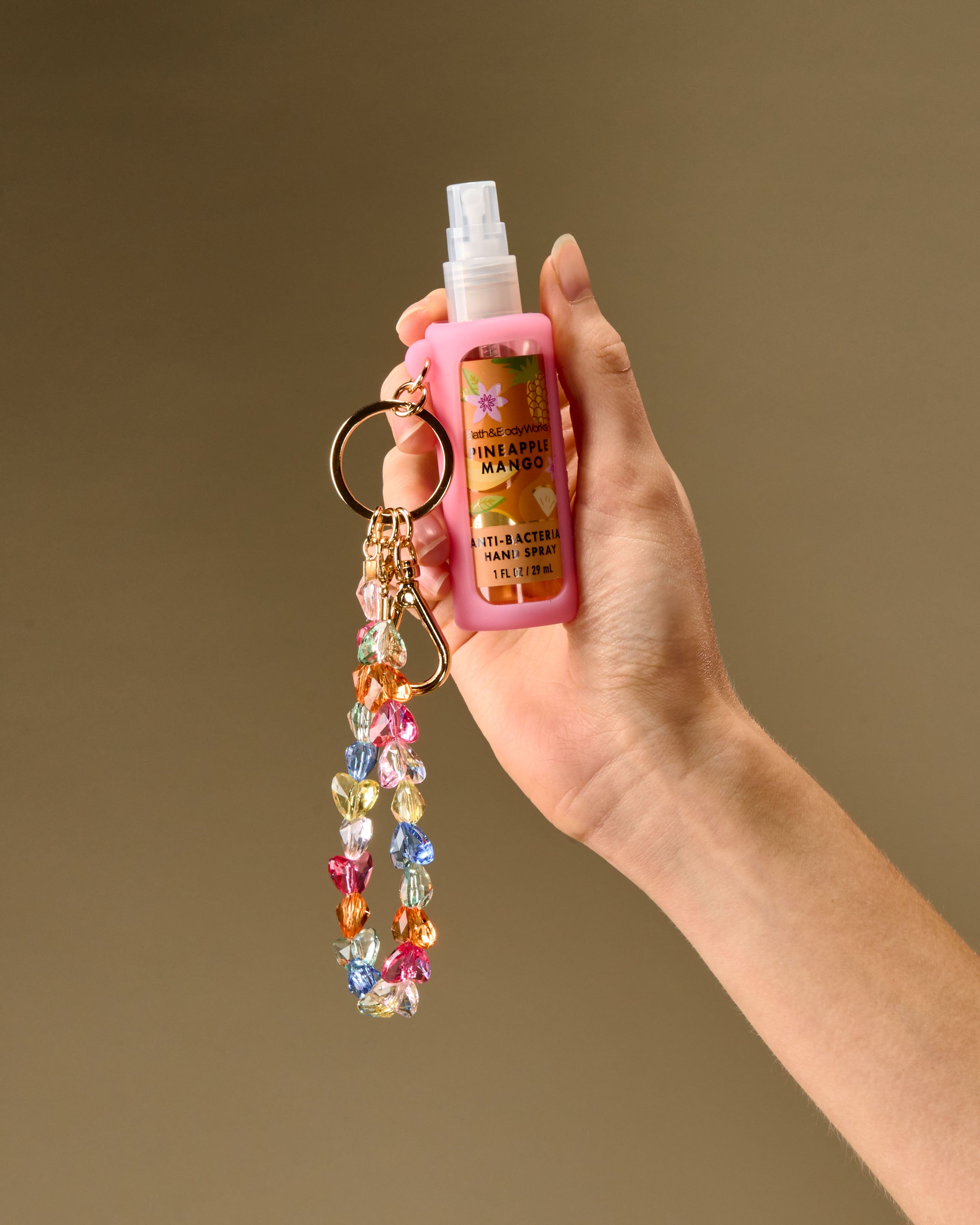 Pink Wristlet Hand Sanitizer Spray Holder