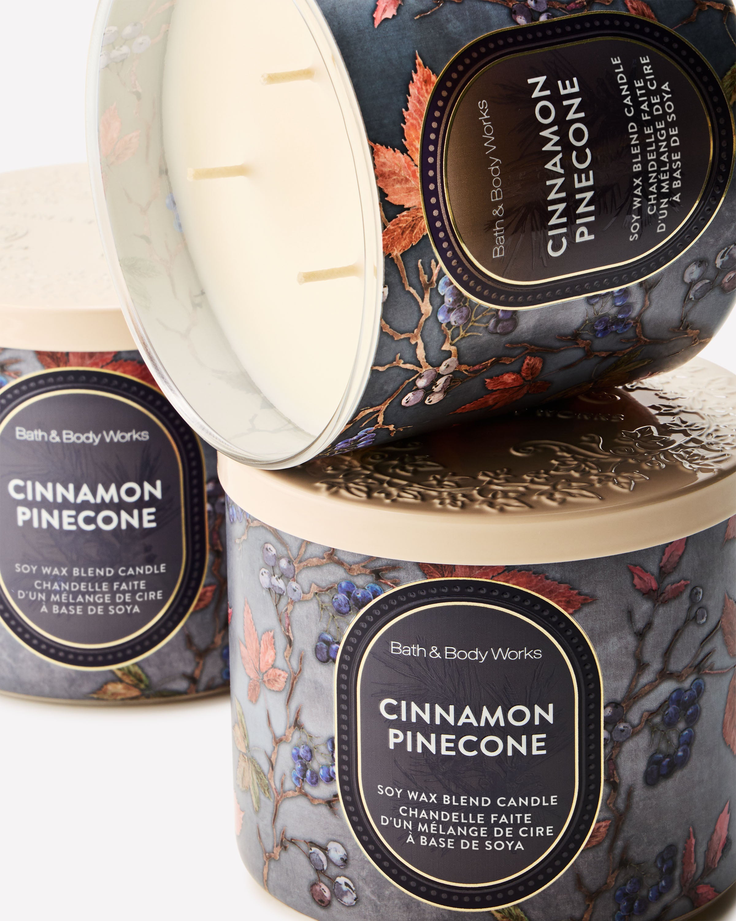 Chandelle à 3 mèches Cinnamon Pinecone