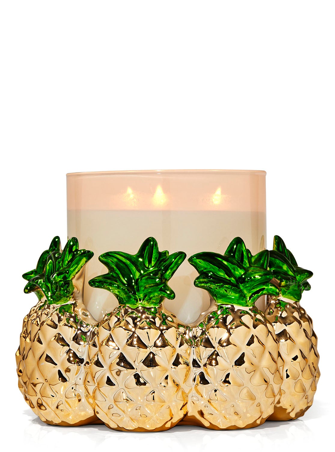 Pineapple Ring Pedestal 3Wick Candle Holder Bath and Body Works