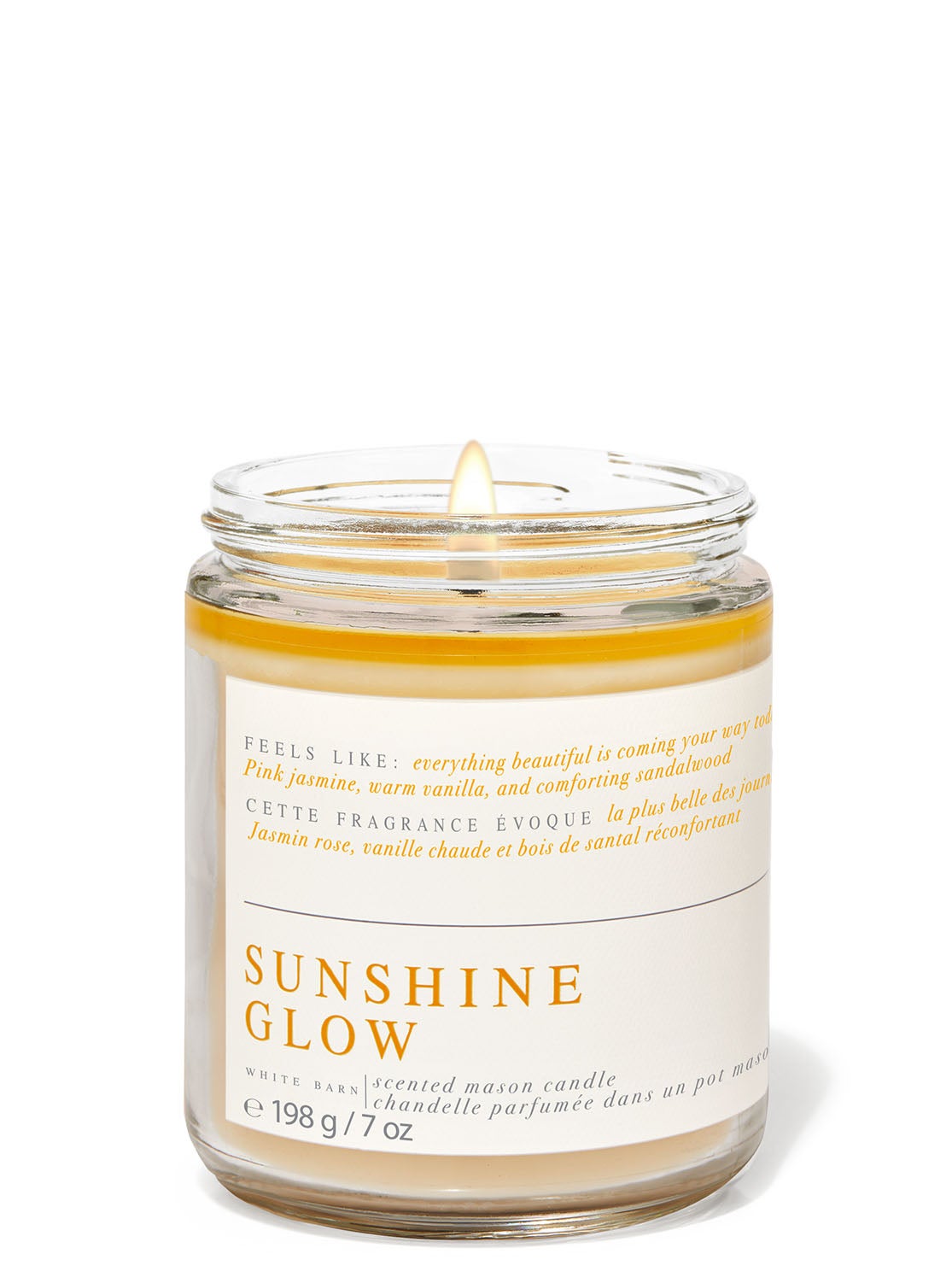 Sunshine Glow Mason Single Wick Candle Bath and Body Works