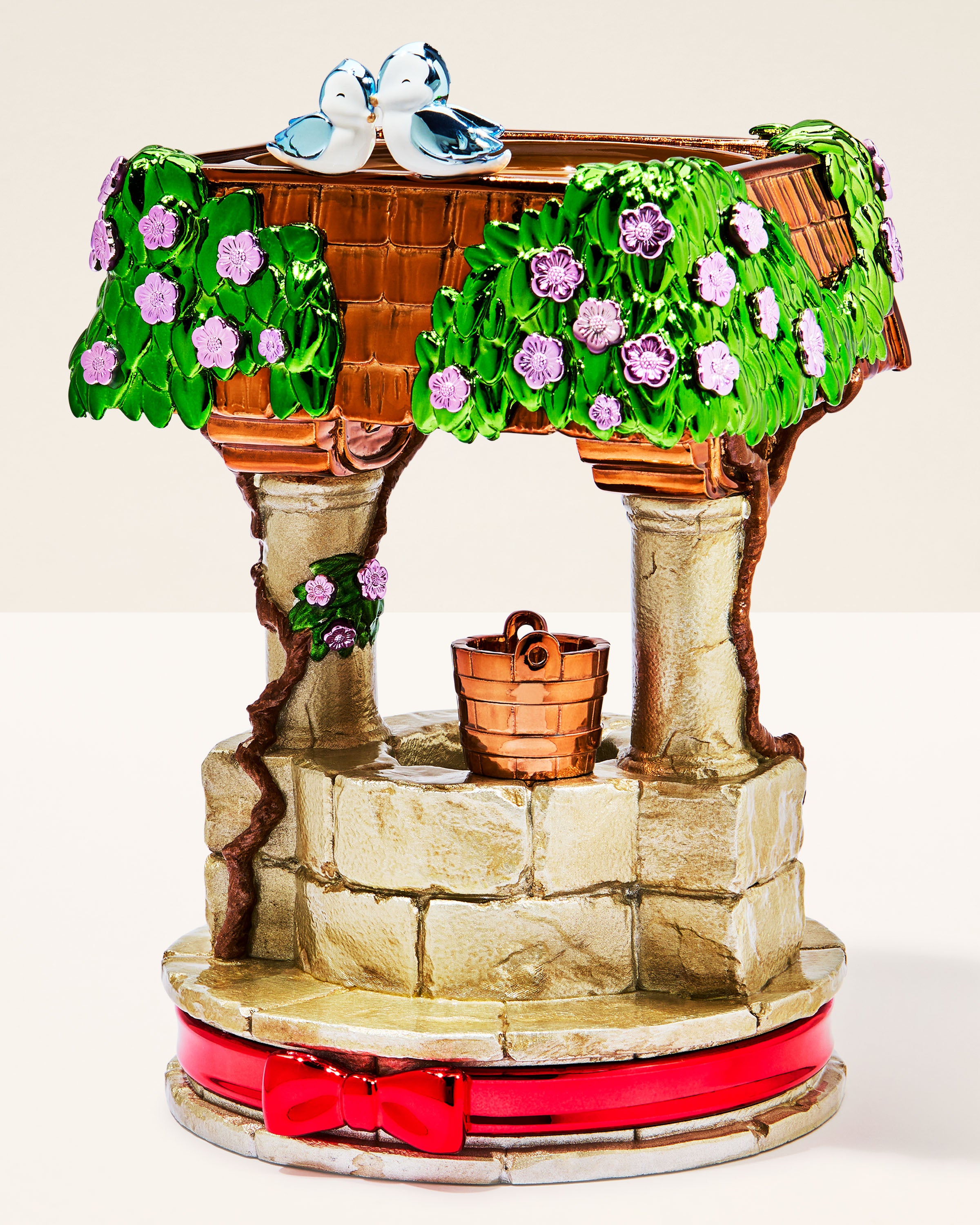 Snow White Pedestal 3-Wick Candle Holder