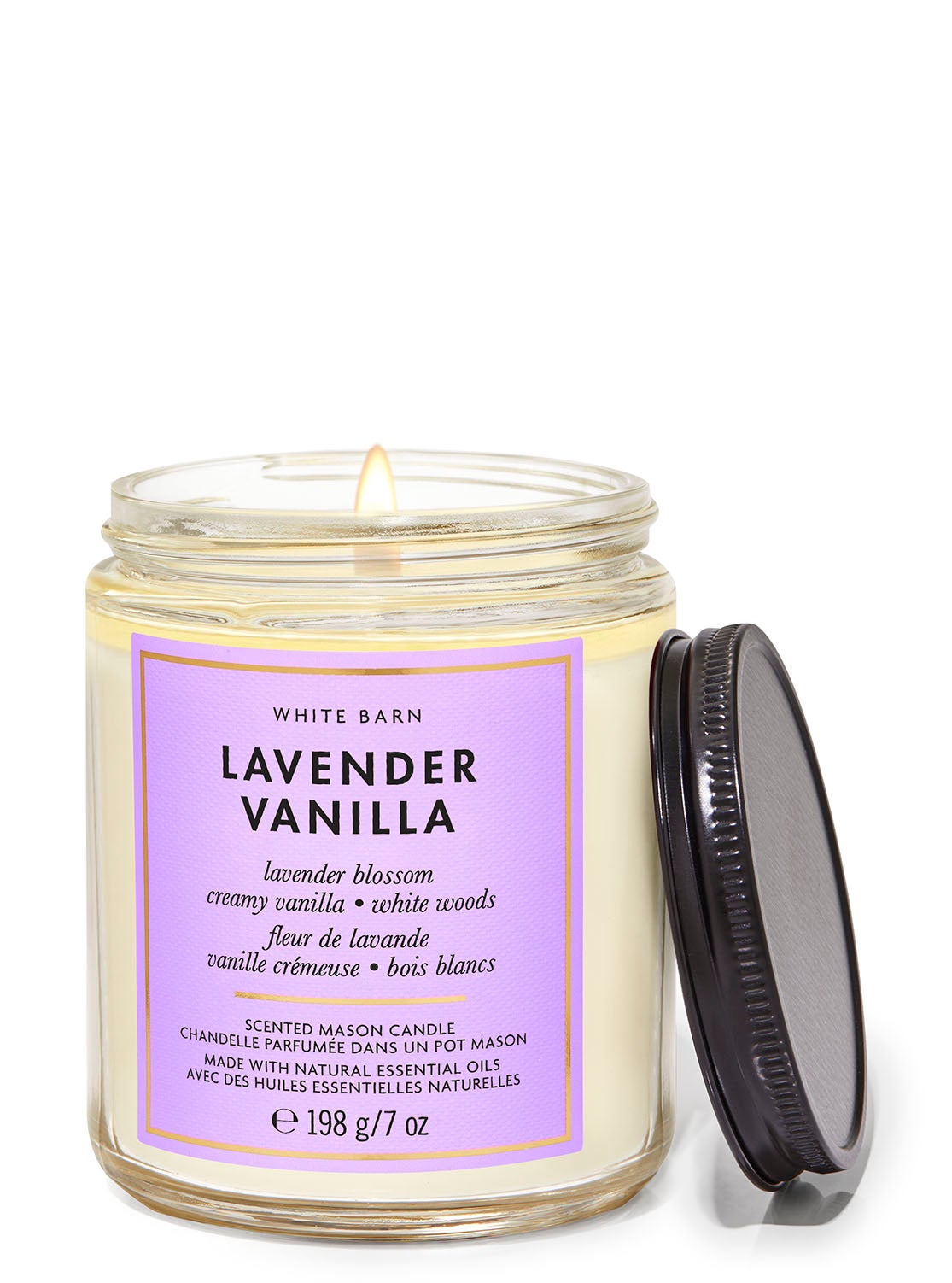 Lavender Vanilla Mason Single Wick Candle Bath and Body Works
