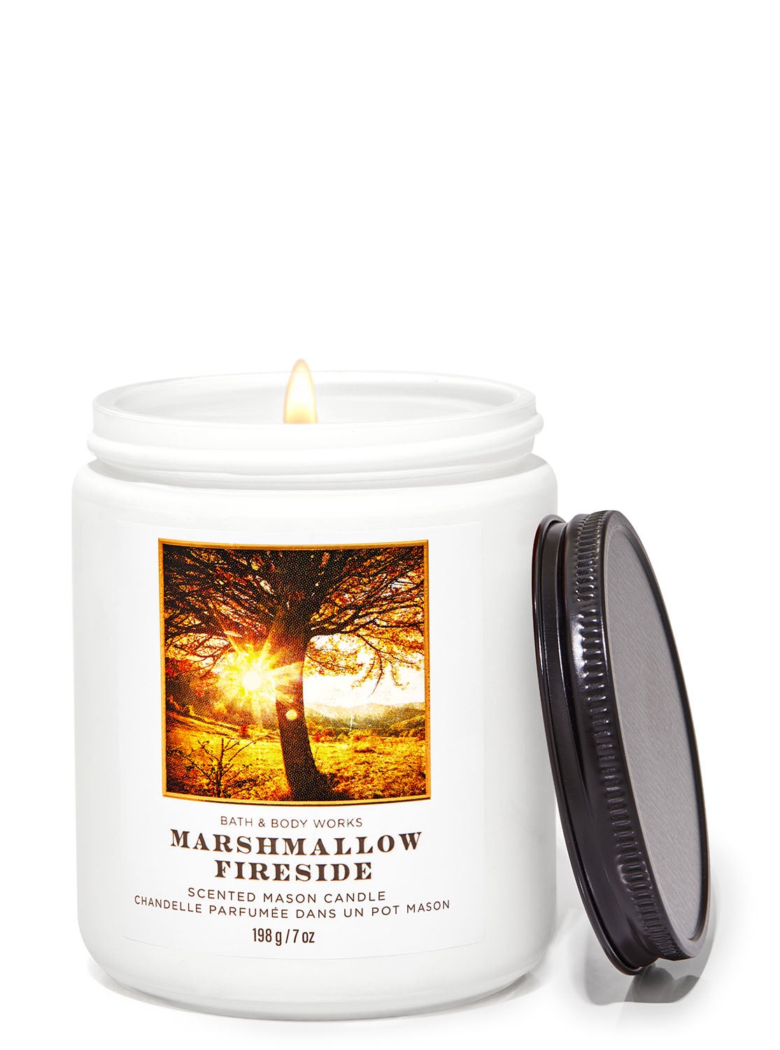 Marshmallow Fireside Mason Single Wick Candle Bath and Body Works