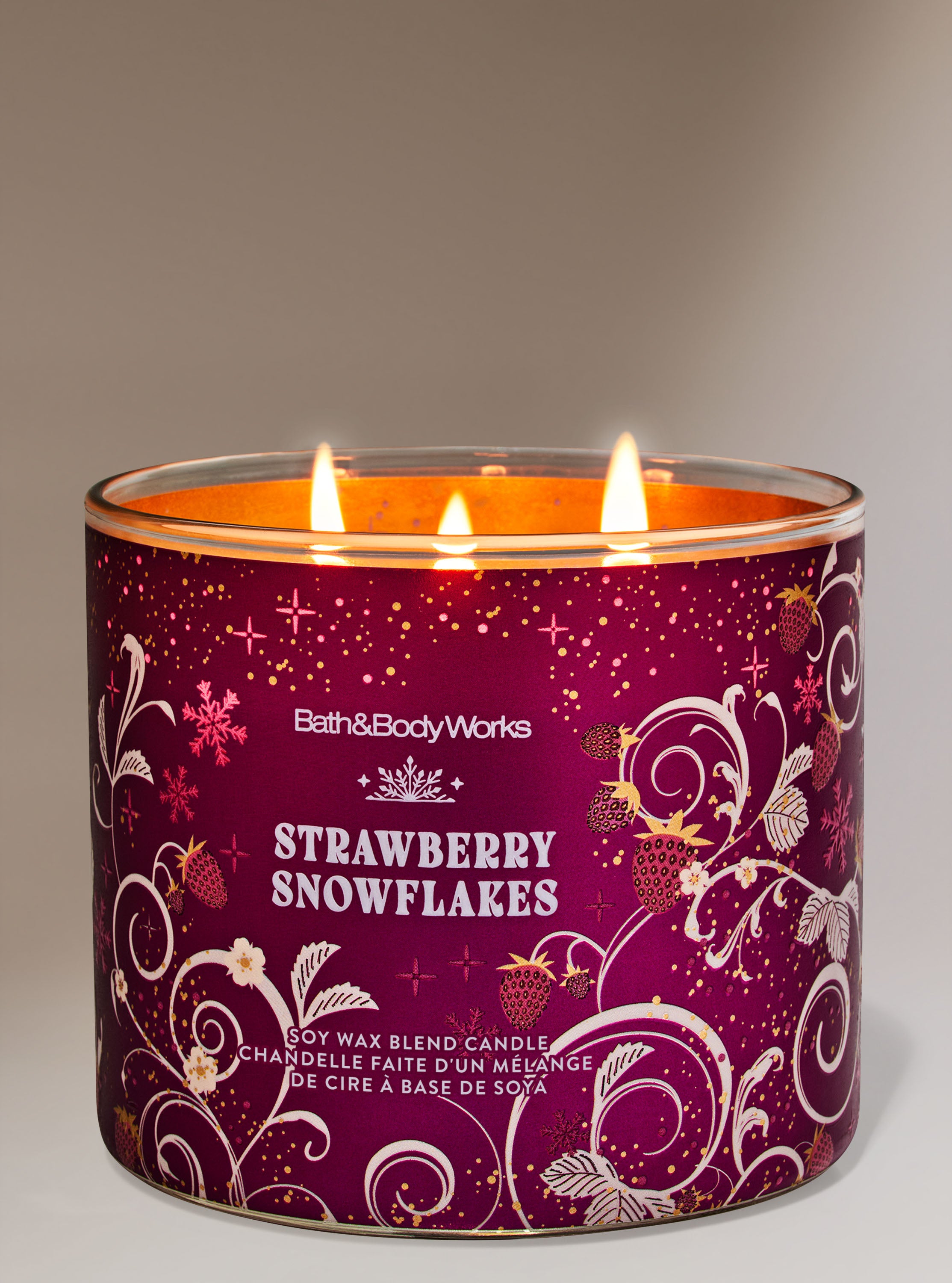 Strawberry Snowflakes 3-Wick Candle