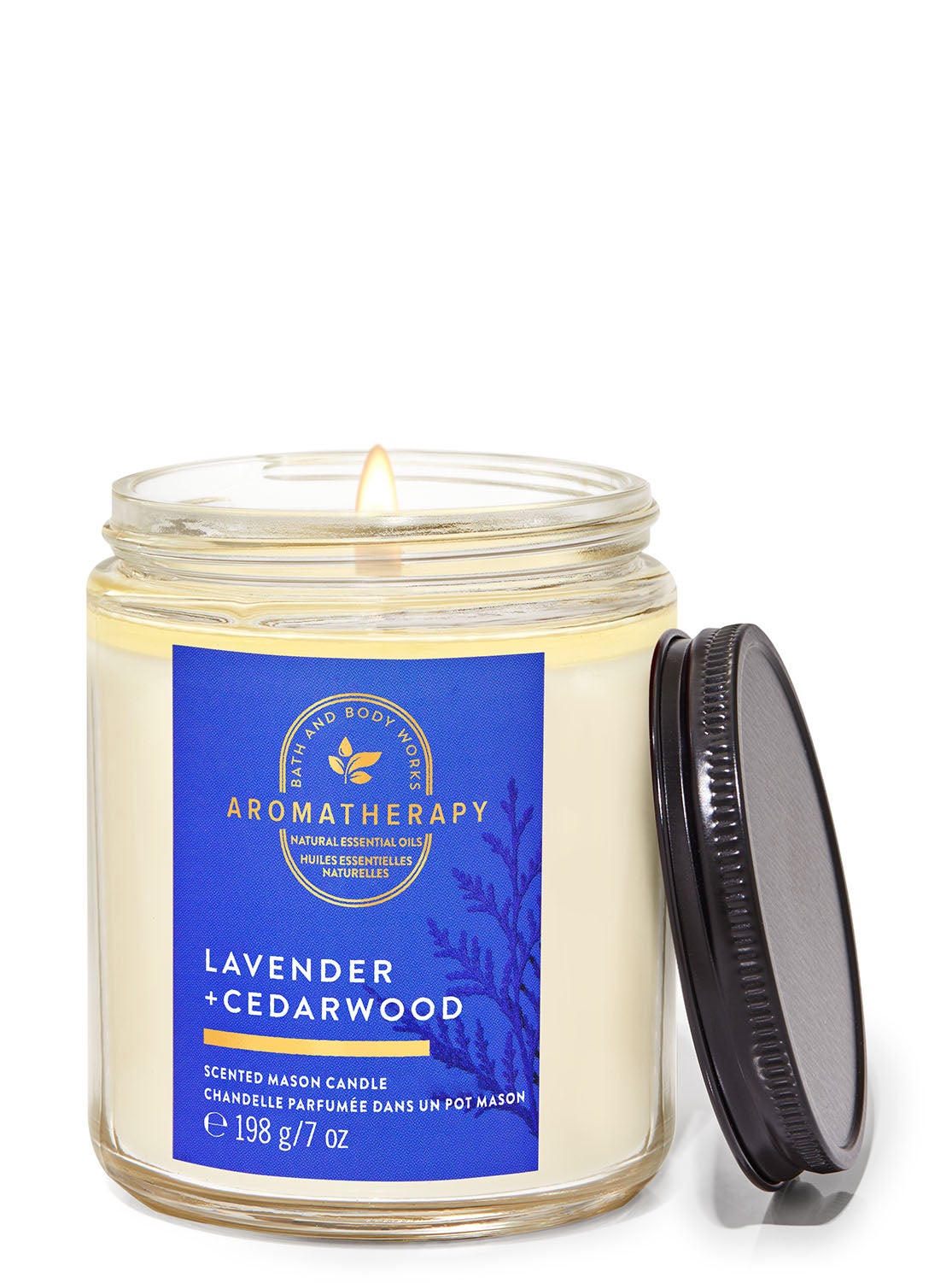 Lavender Cedarwood Mason Single Wick Candle | Bath and Body Works