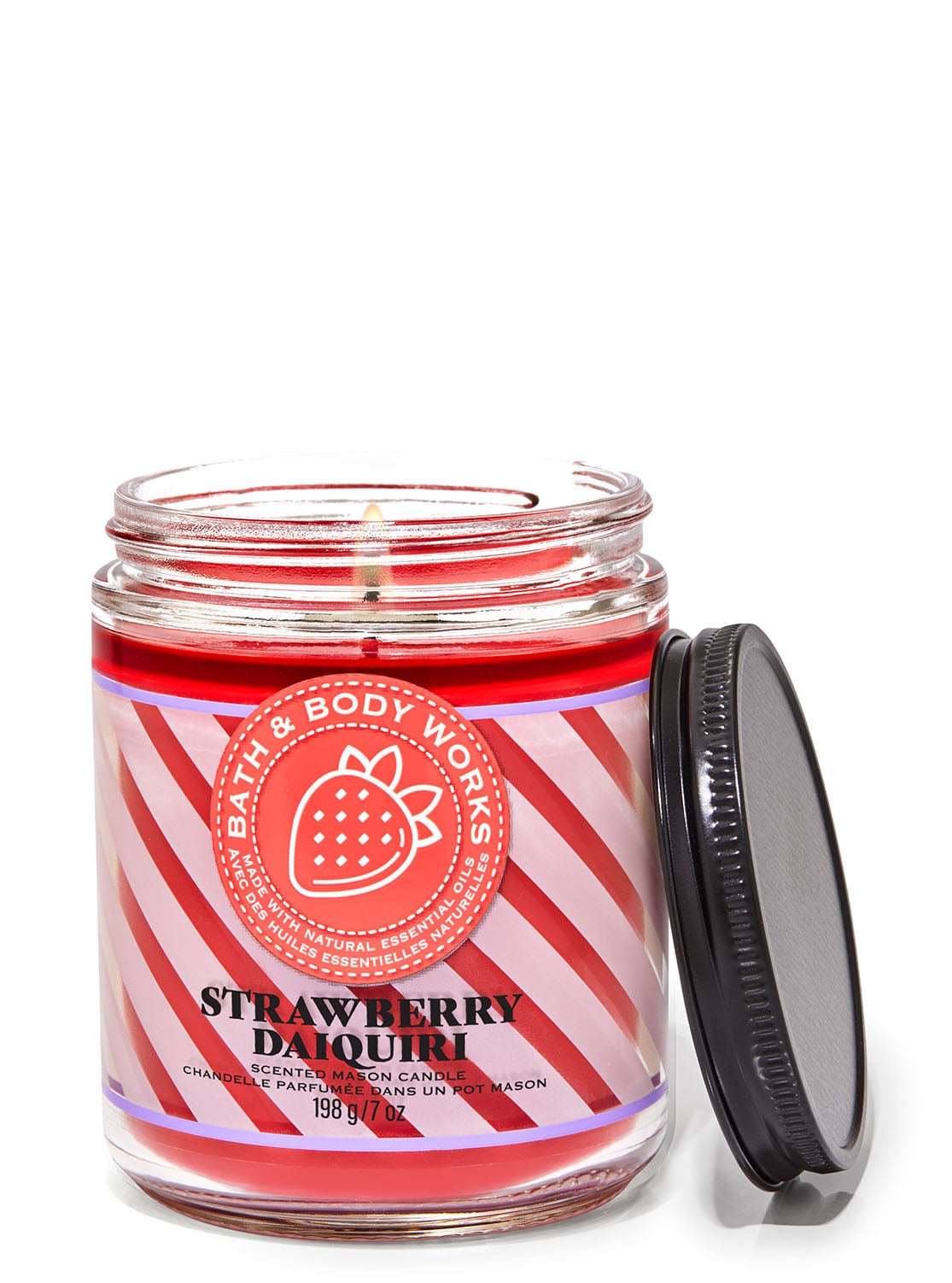 Strawberry Daiquiri Mason Single Wick Candle Bath and Body Works