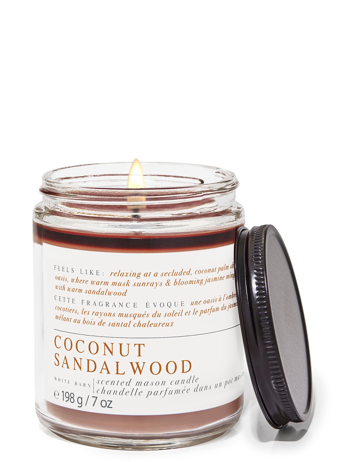 Coconut Sandalwood Mason Single Wick Candle Bath and Body Works
