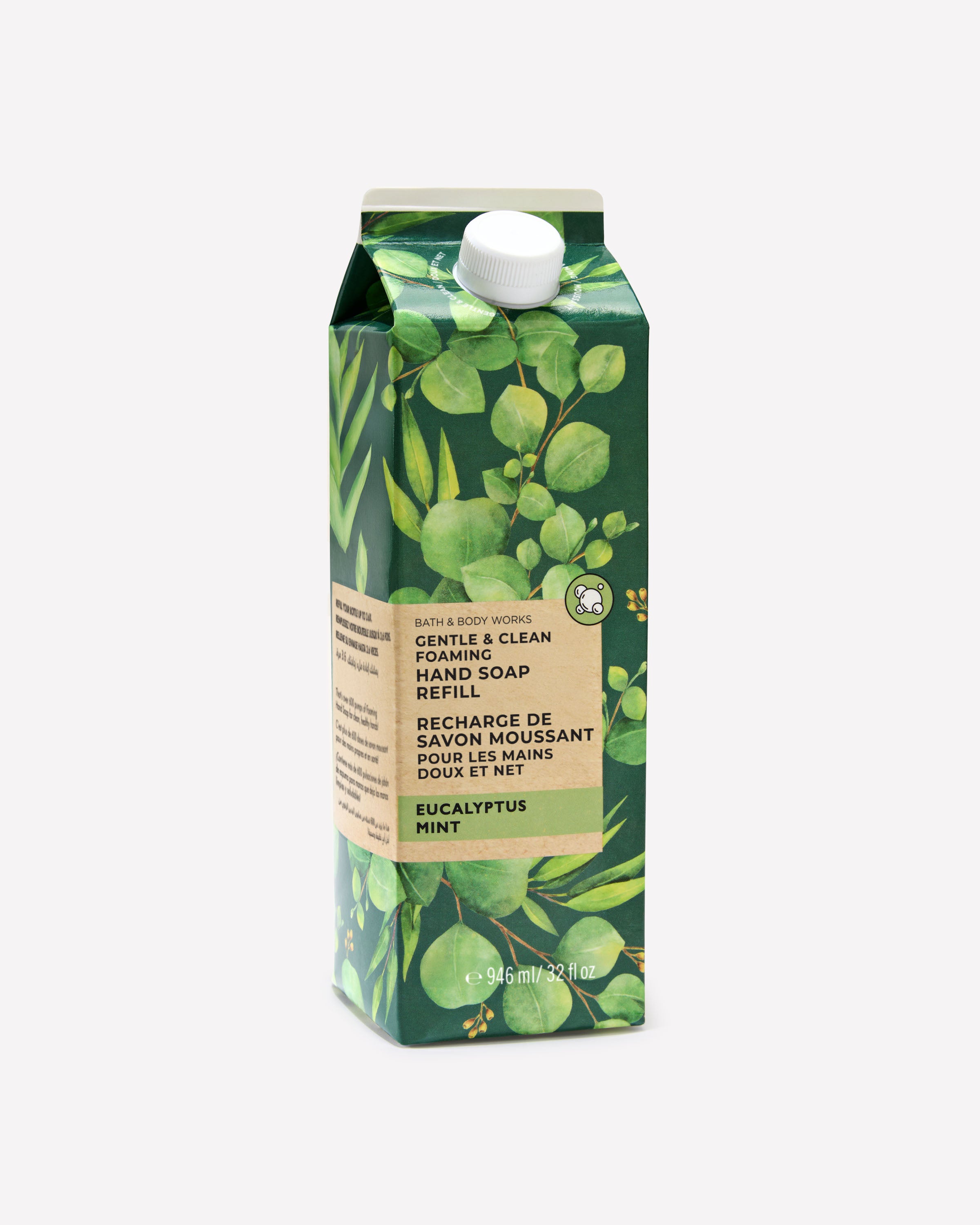 Recharge de savon moussant doux et net Eucalyptus Mint