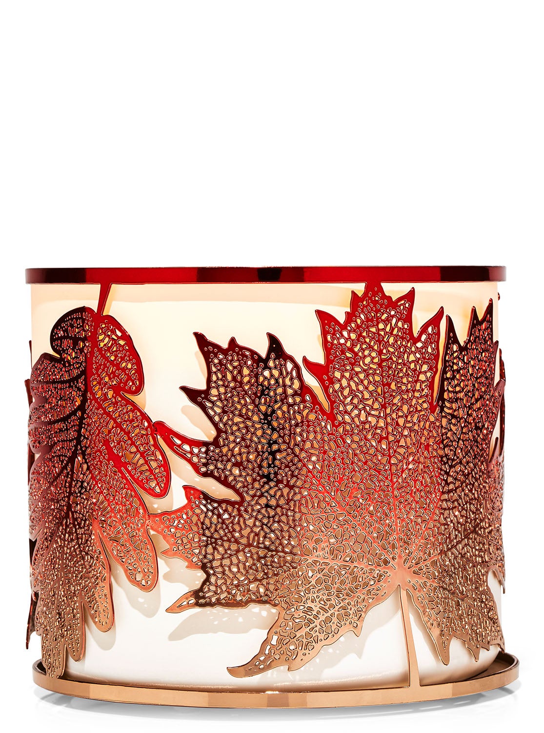 Etched Maple Leaf Candle Holder Bath and Body Works