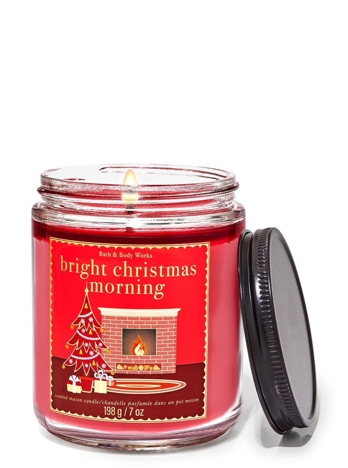 Bright Christmas Morning Mason Single Wick Candle Bath and Body Works