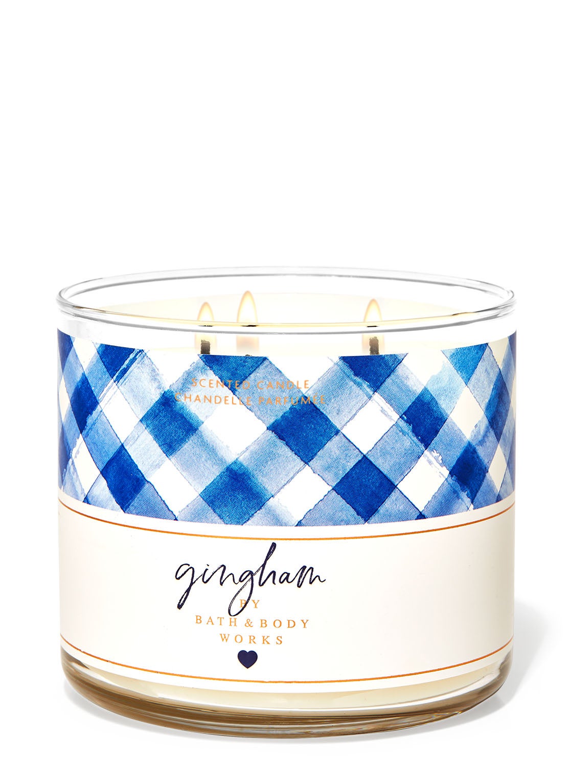 Gingham 3Wick Candle Bath and Body Works