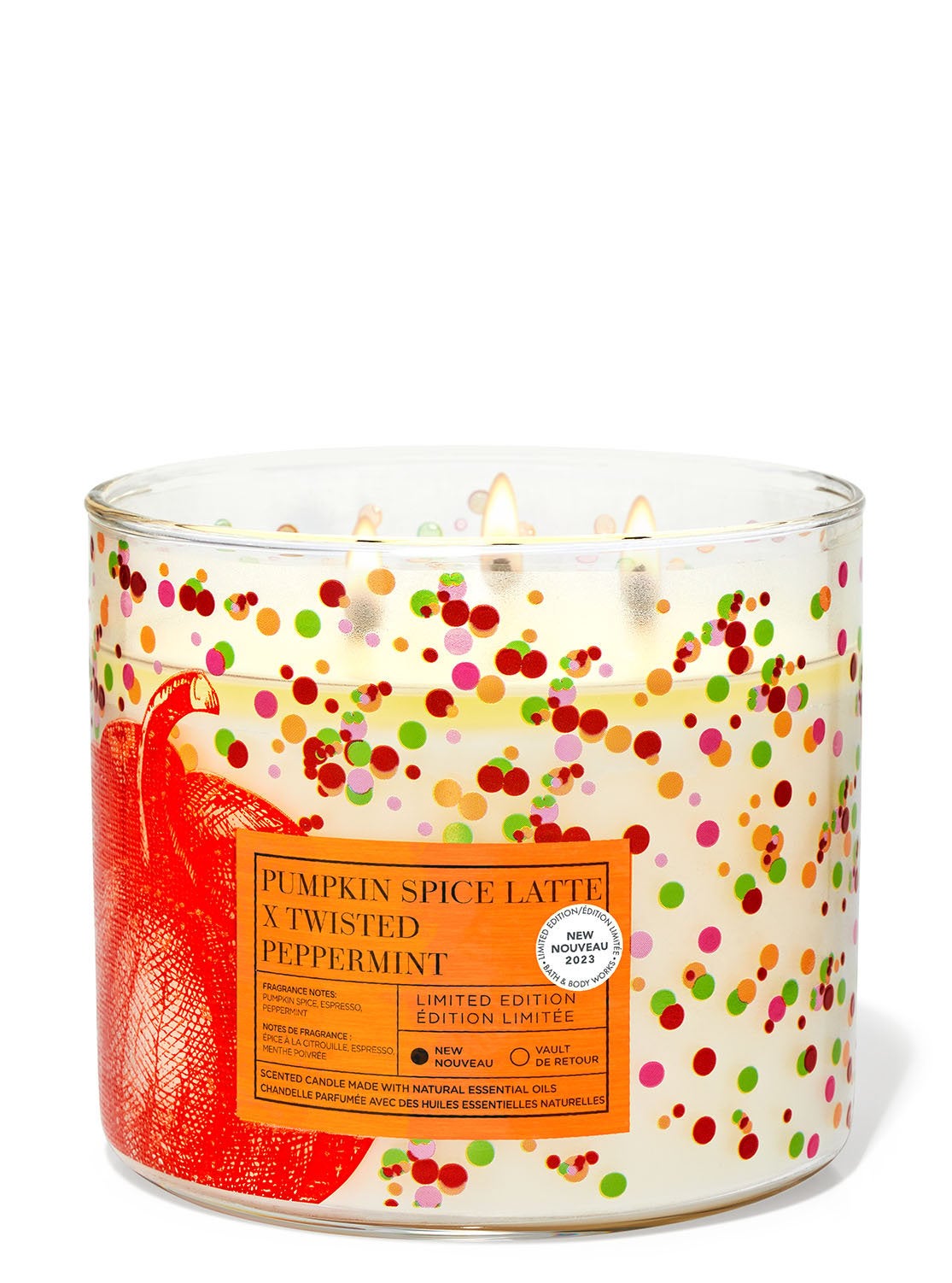 Pumpkin Spice Latte X Twisted Peppermint 3Wick Candle Bath and Body