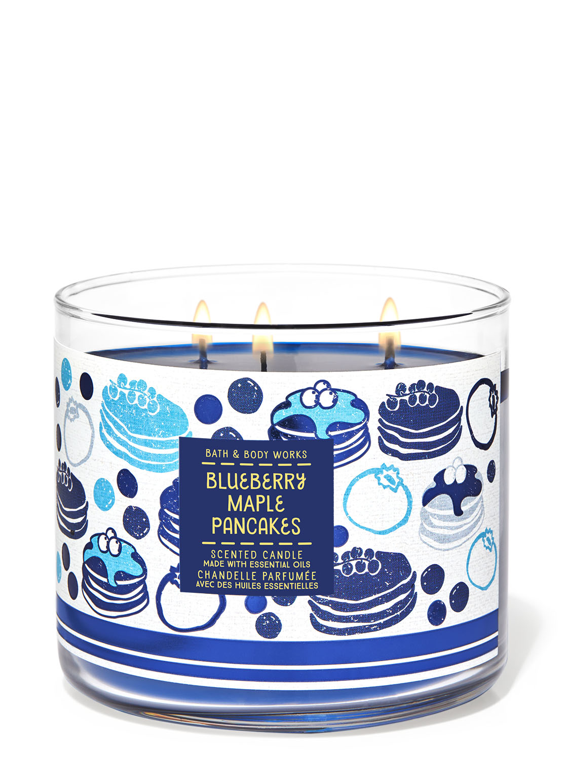 1 Bath & Body Works BLUEBERRY MAPLE PANCAKES Large 3-Wick Scented Candle 14.5 oz 