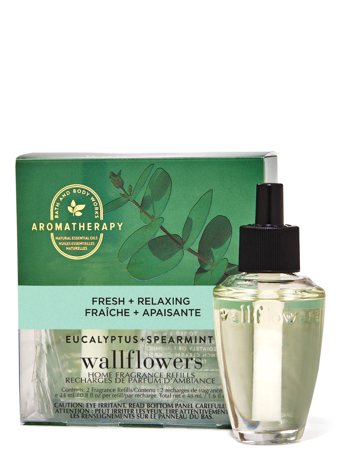 Eucalyptus Spearmint Wallflowers Fragrance Refills, 2Pack Bath and