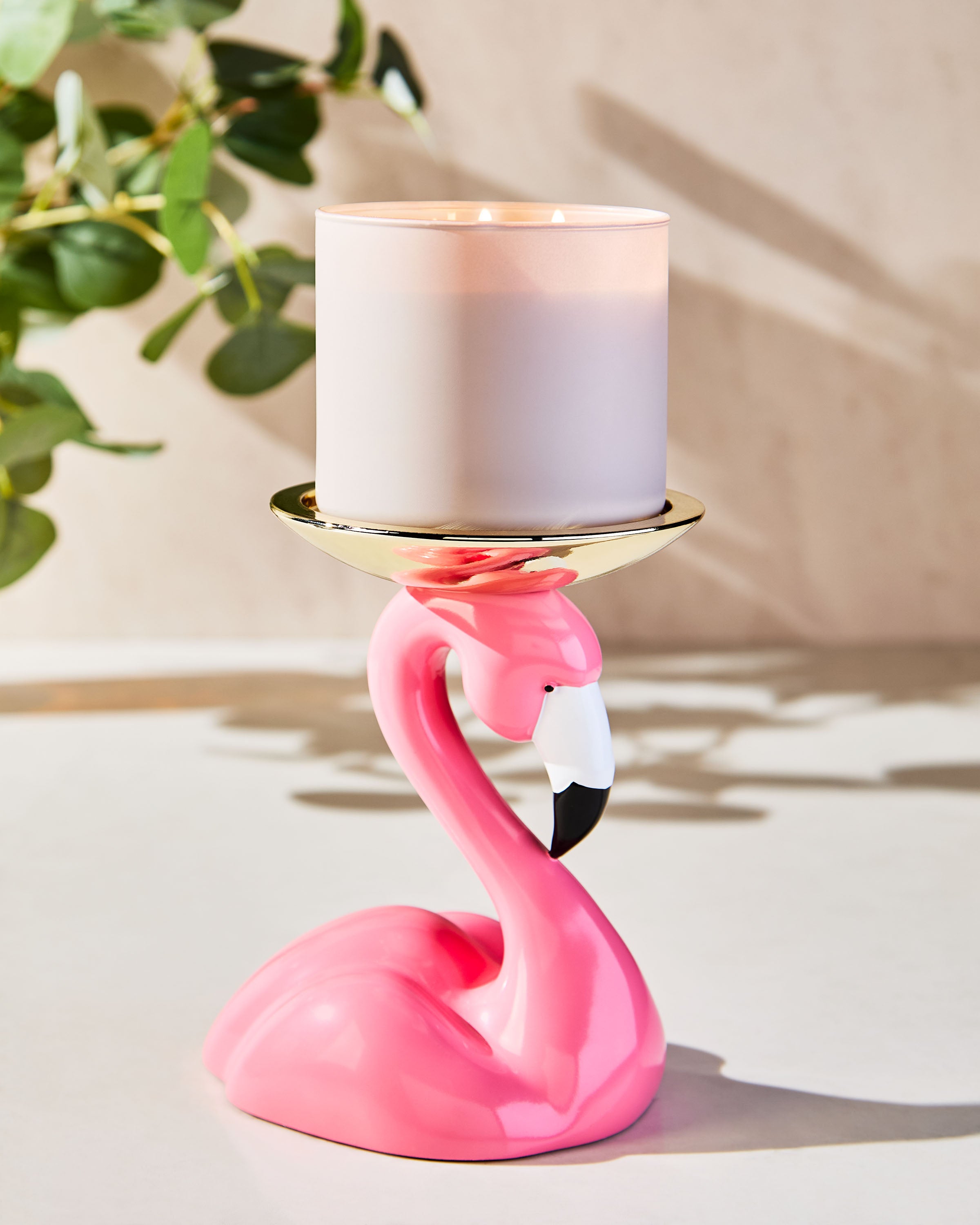 Flamingo Head 3-Wick Candle Holder