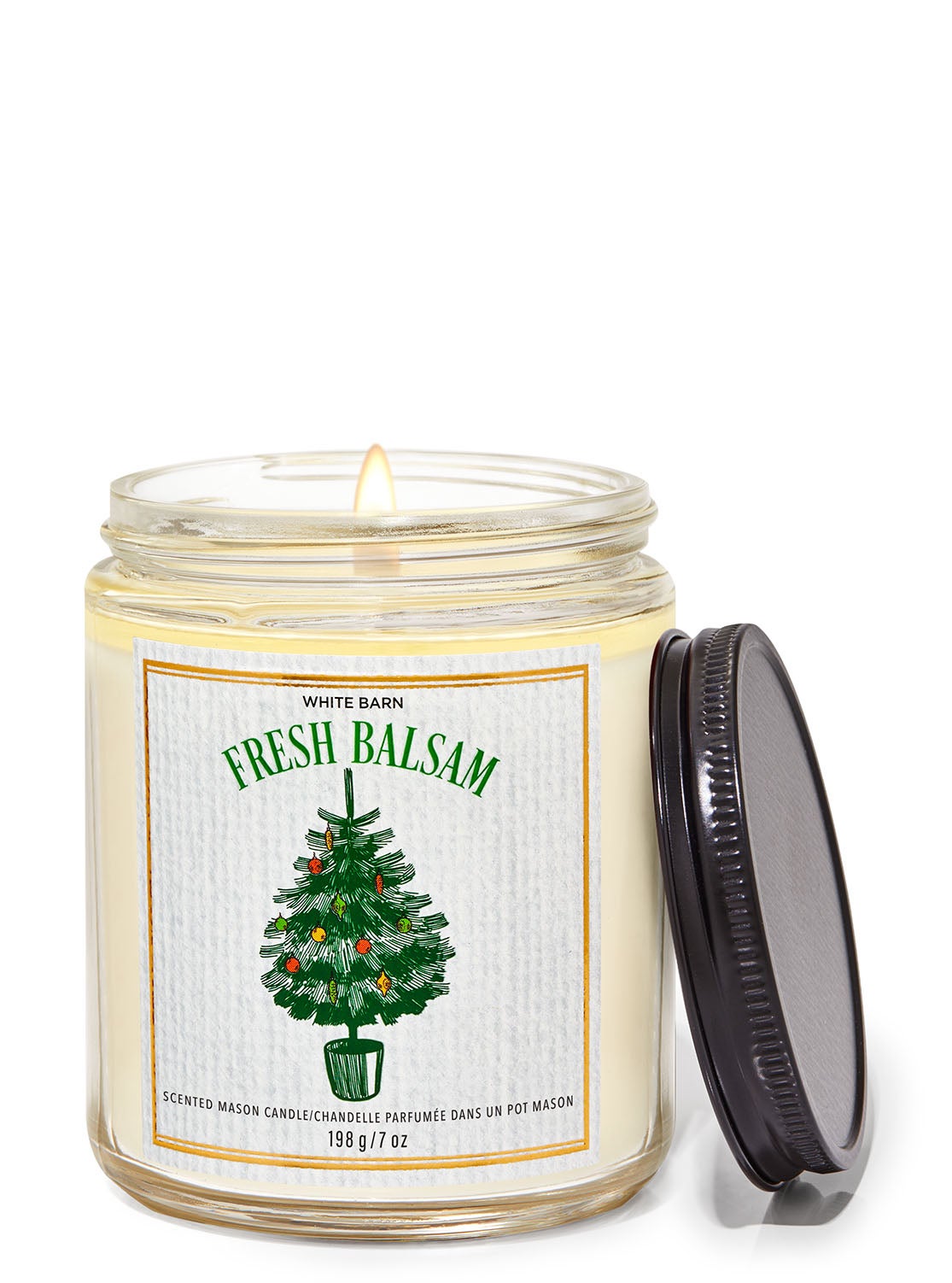 Fresh Balsam Mason Single Wick Candle Bath and Body Works