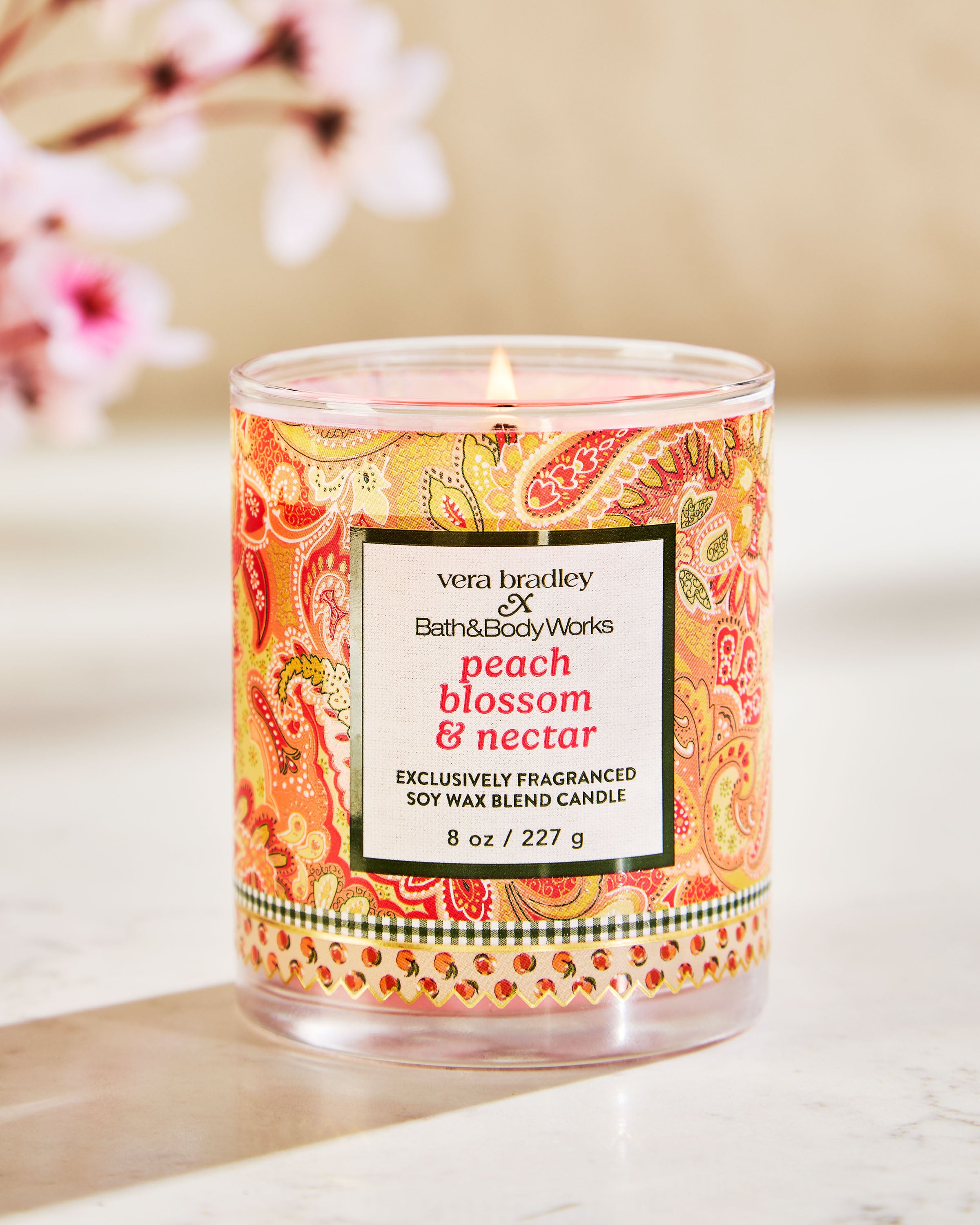 Peach Blossom & Nectar Single Wick Candle