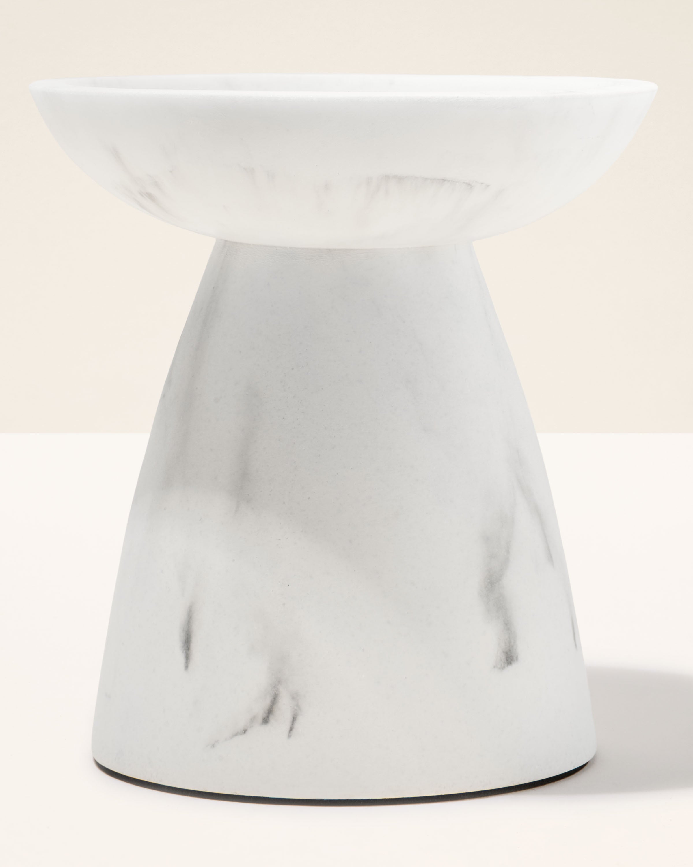 Marble Pedestal 3-Wick Candle Holder