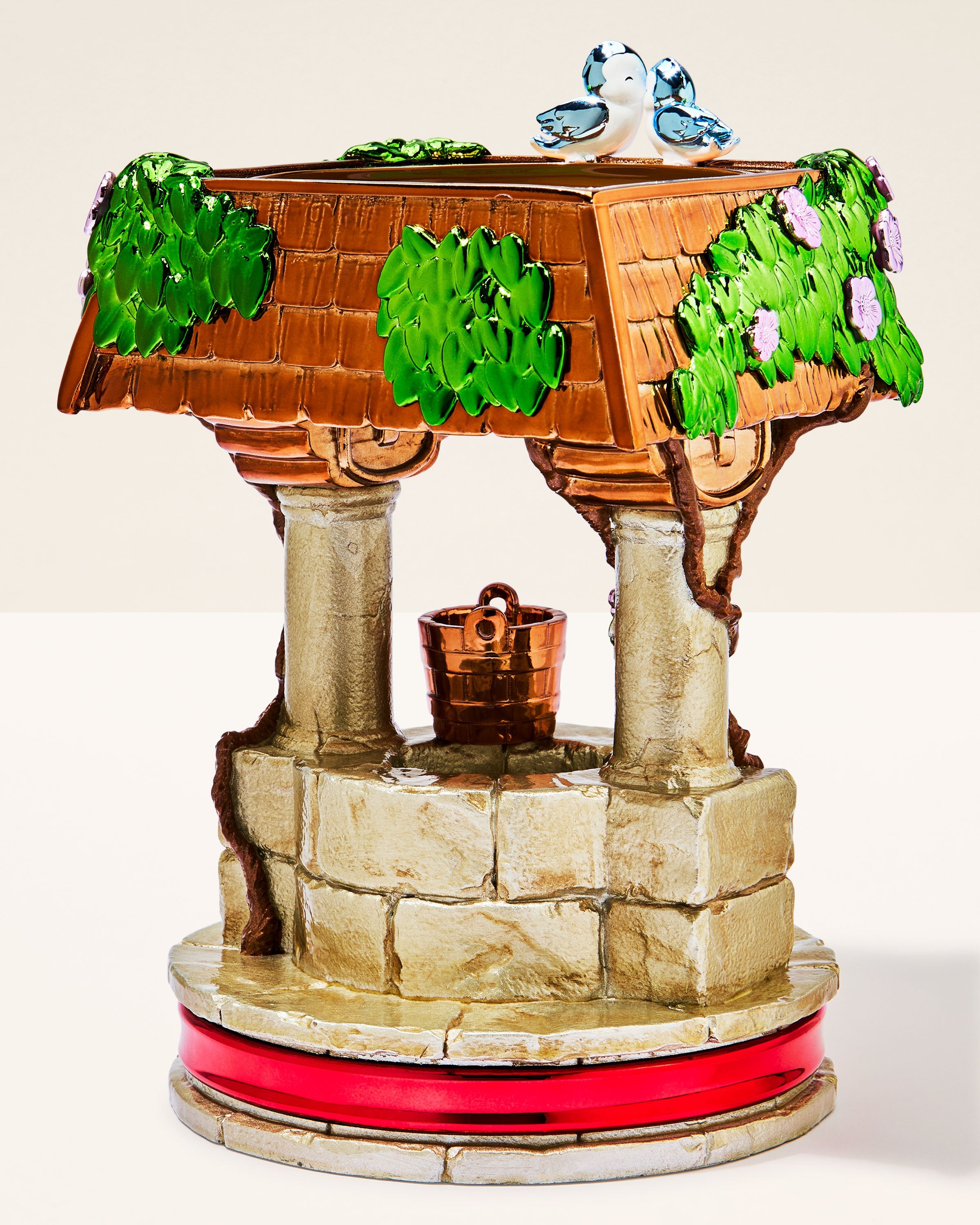 Snow White Pedestal 3-Wick Candle Holder