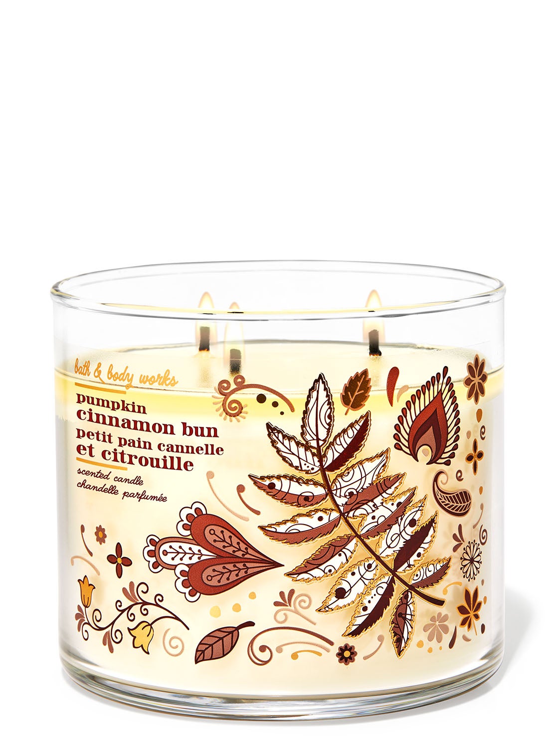 Pumpkin Cinnamon Bun 3Wick Candle Bath and Body Works