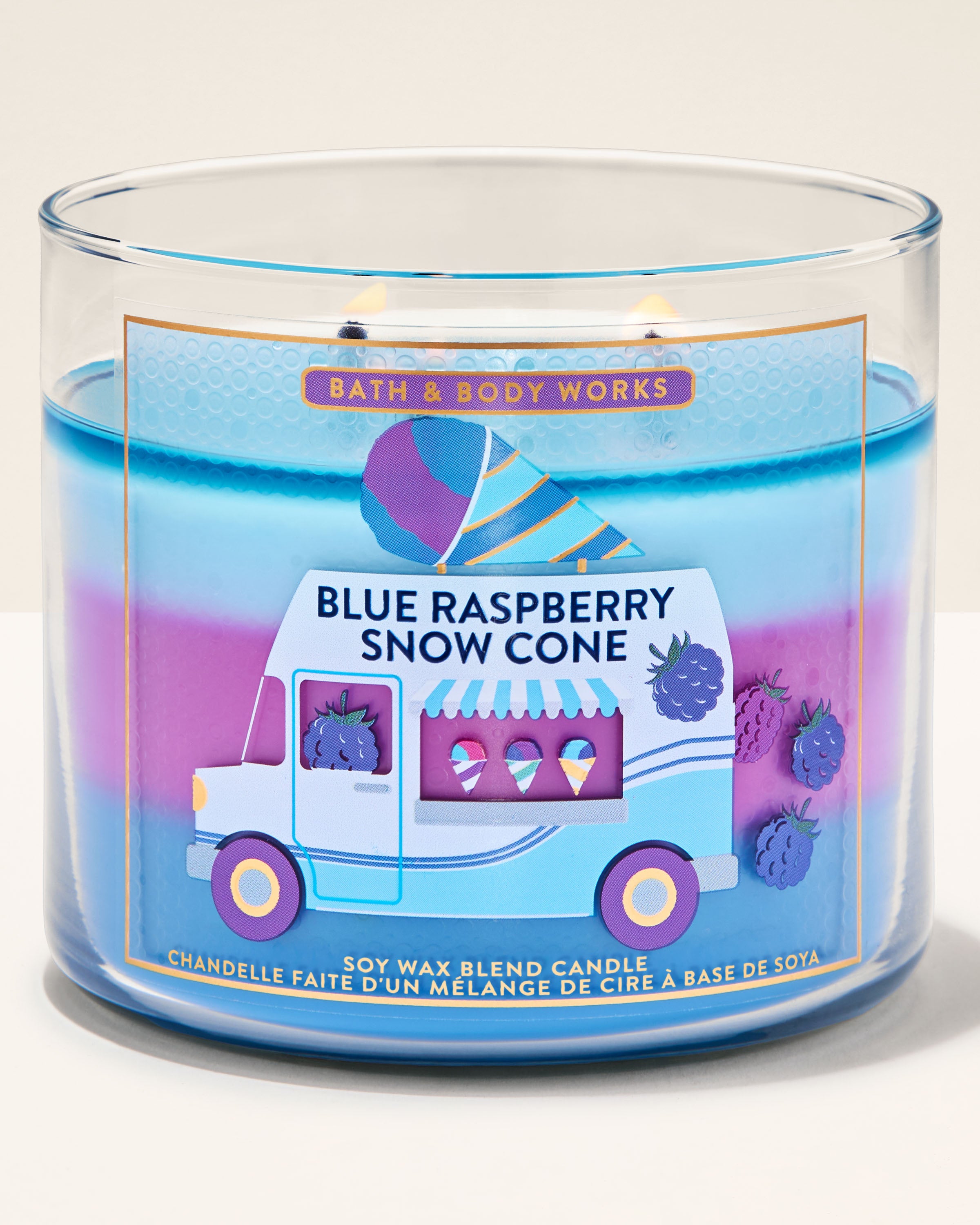 Blue Raspberry Snow Cone 3-Wick Candle