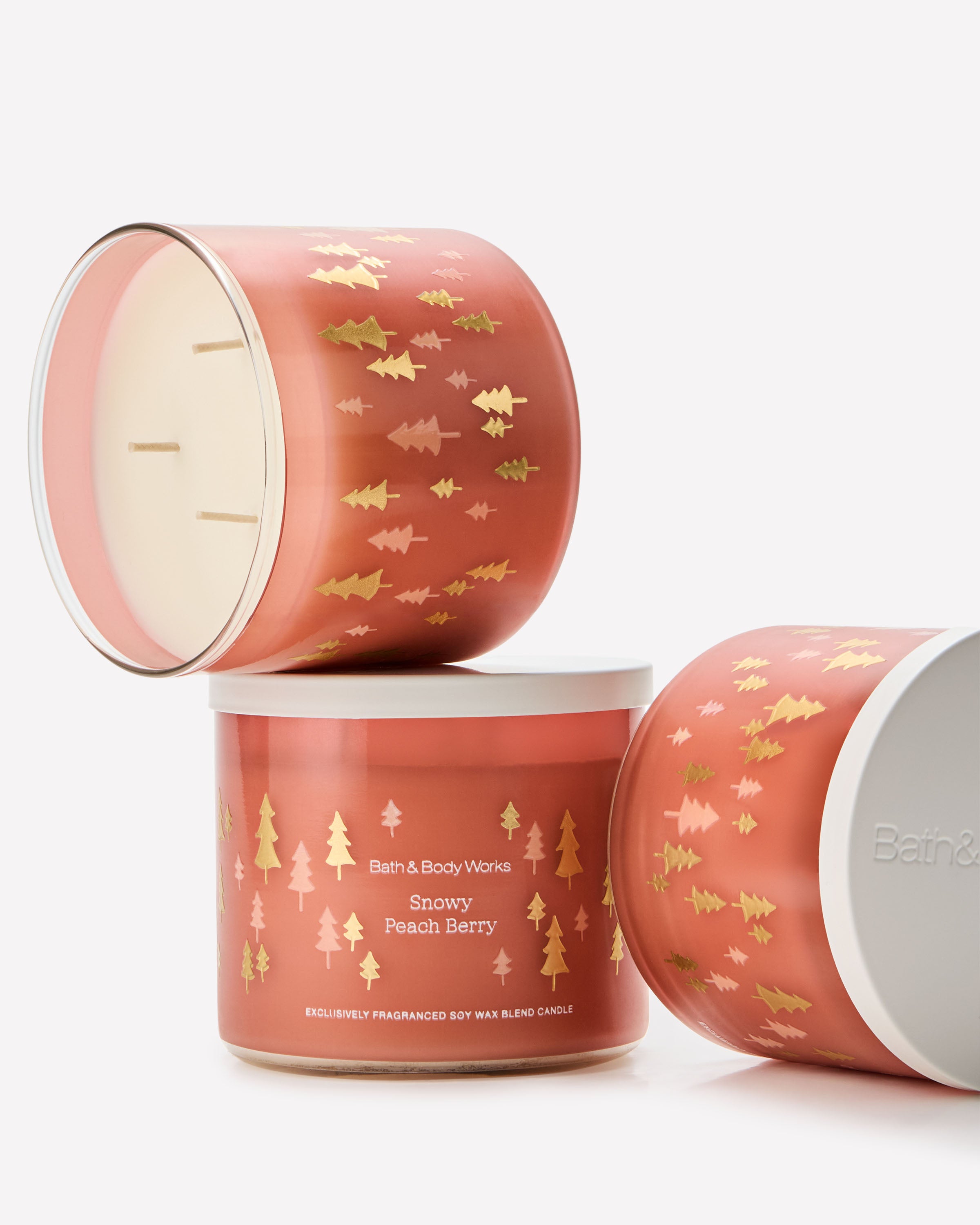 Snowy Peach Berry 3-Wick Candle