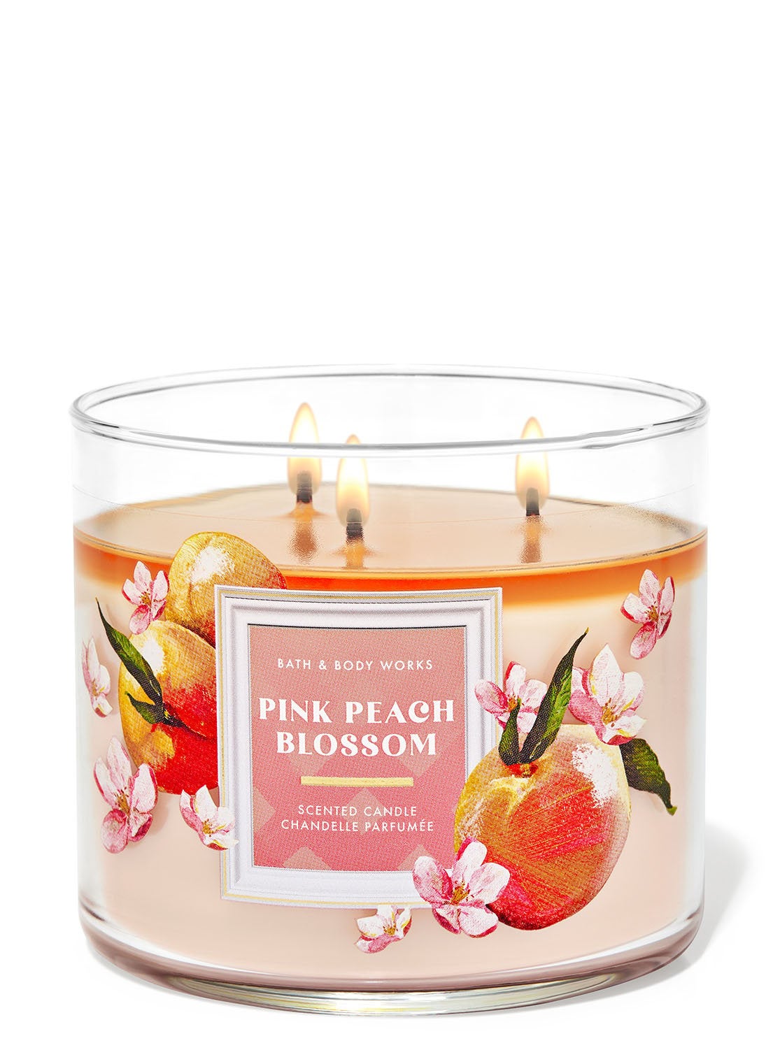 Pink Peach Blossom 3Wick Candle Bath and Body Works