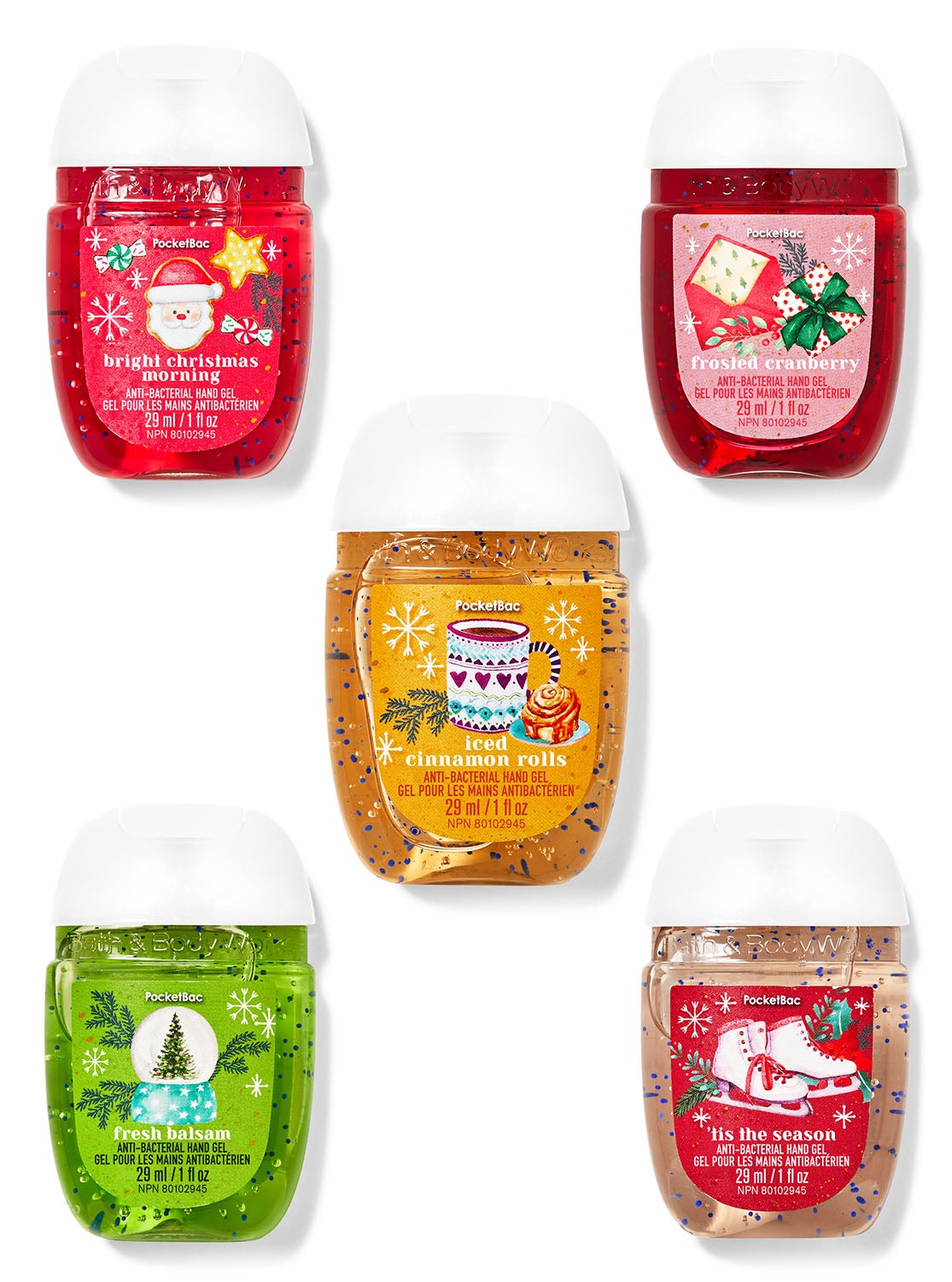 Christmas Morning PocketBac Hand Sanitizers, 5Pack Bath and Body Works