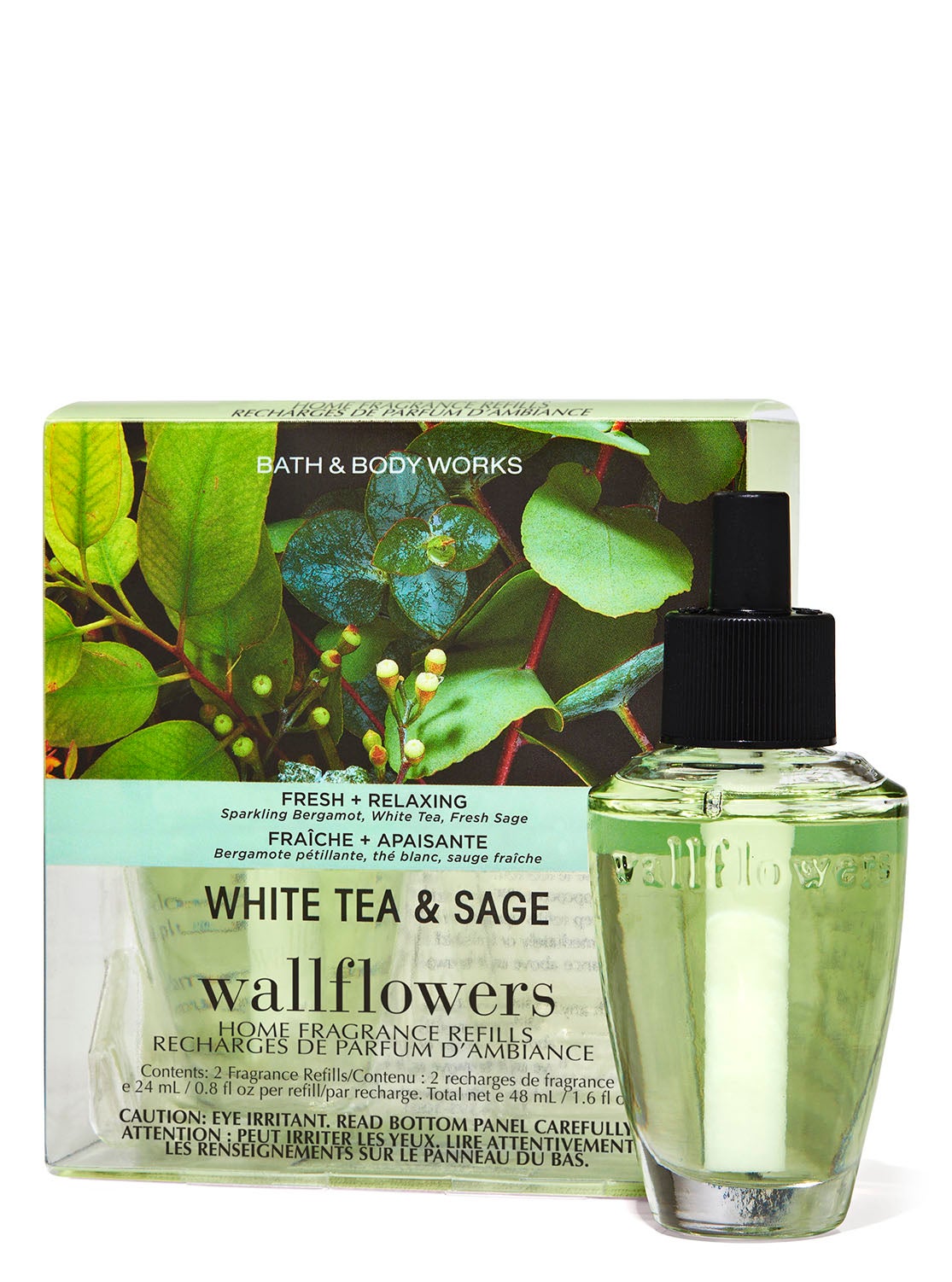 White Tea & Sage Wallflowers Fragrance Refills, 2Pack Bath and Body Works