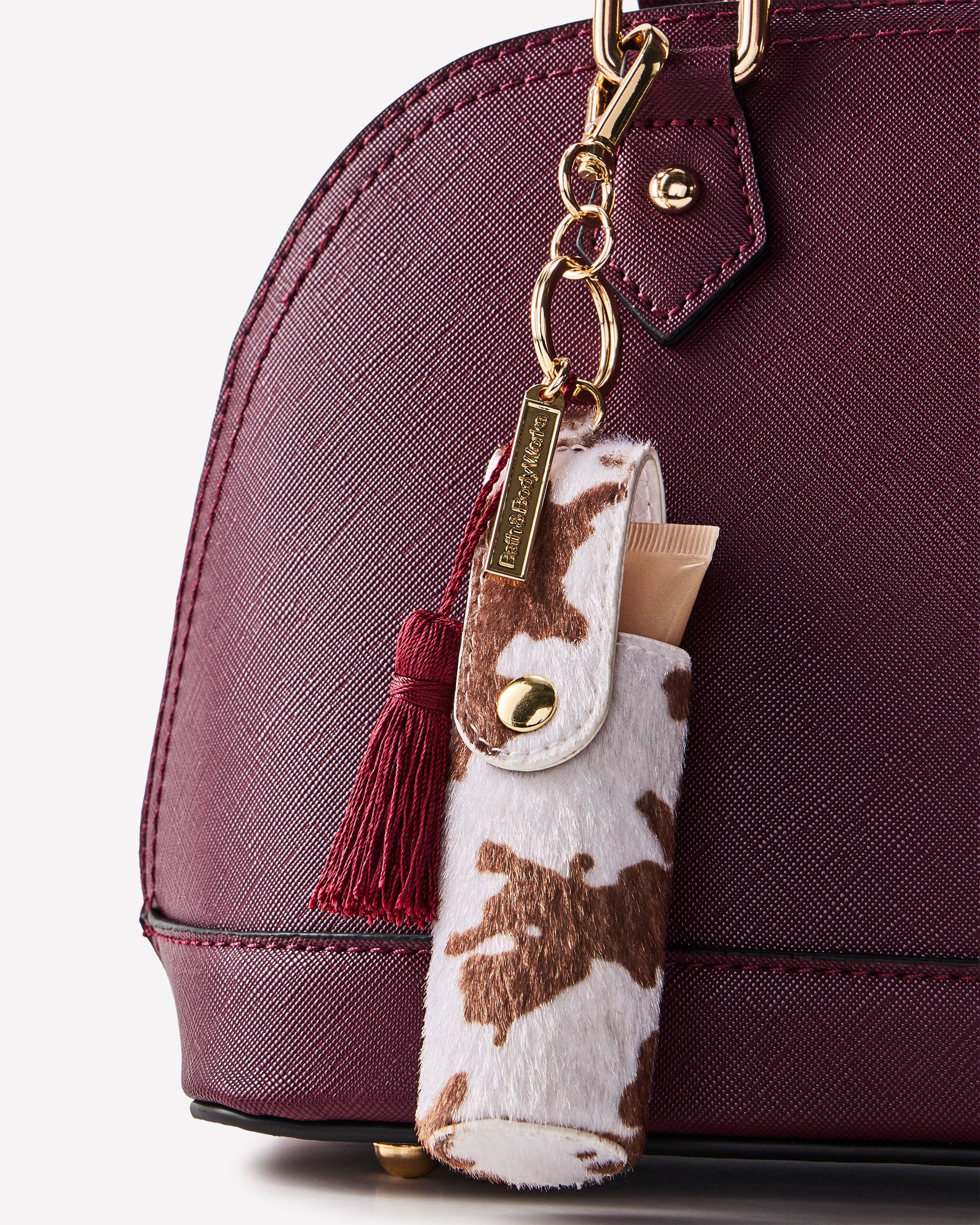 Faux Cowhide Spray Sanitizer & Lip Holder