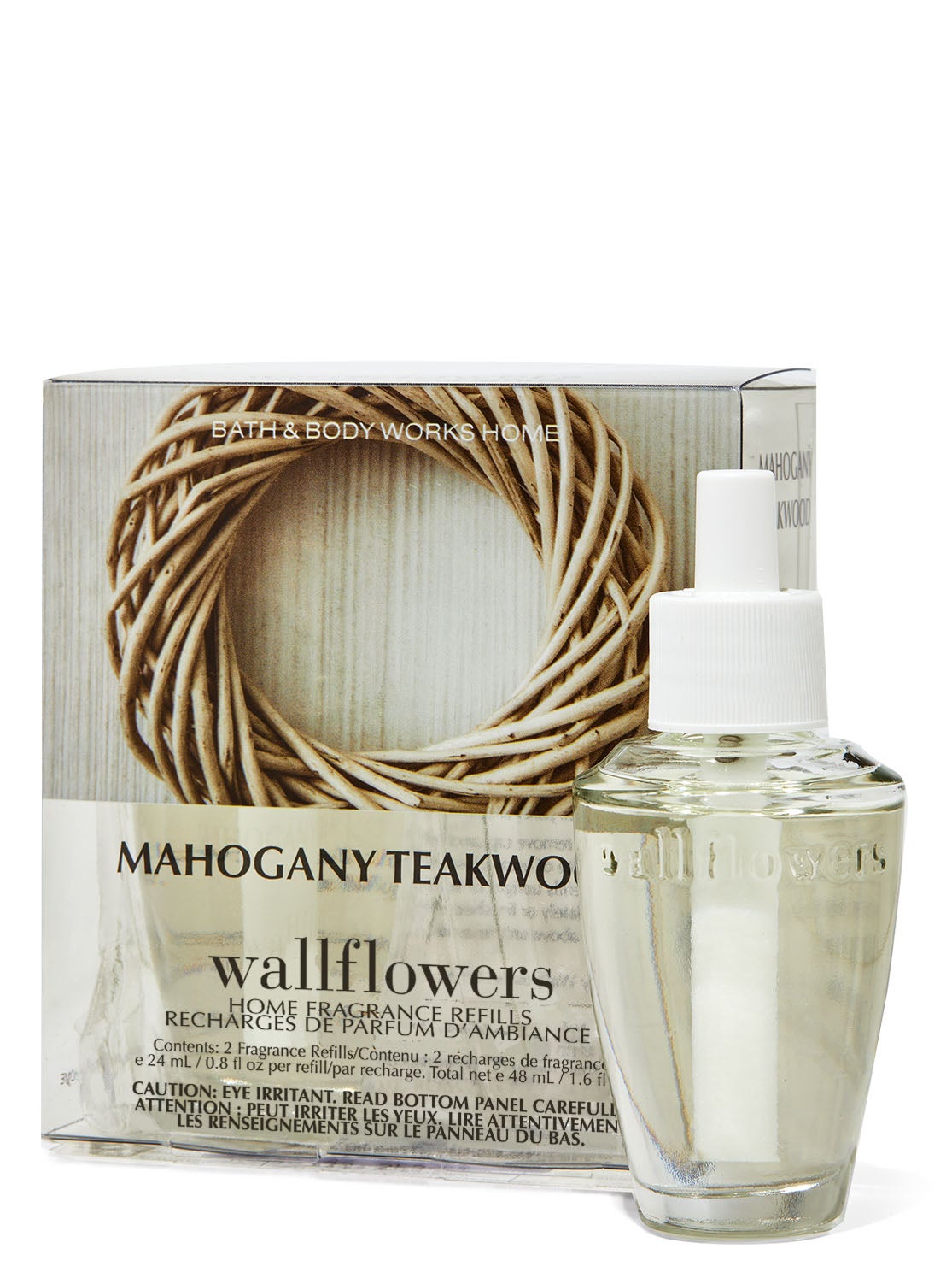 Mahogany Teakwood Wallflowers Refills 2Pack Bath and Body Works