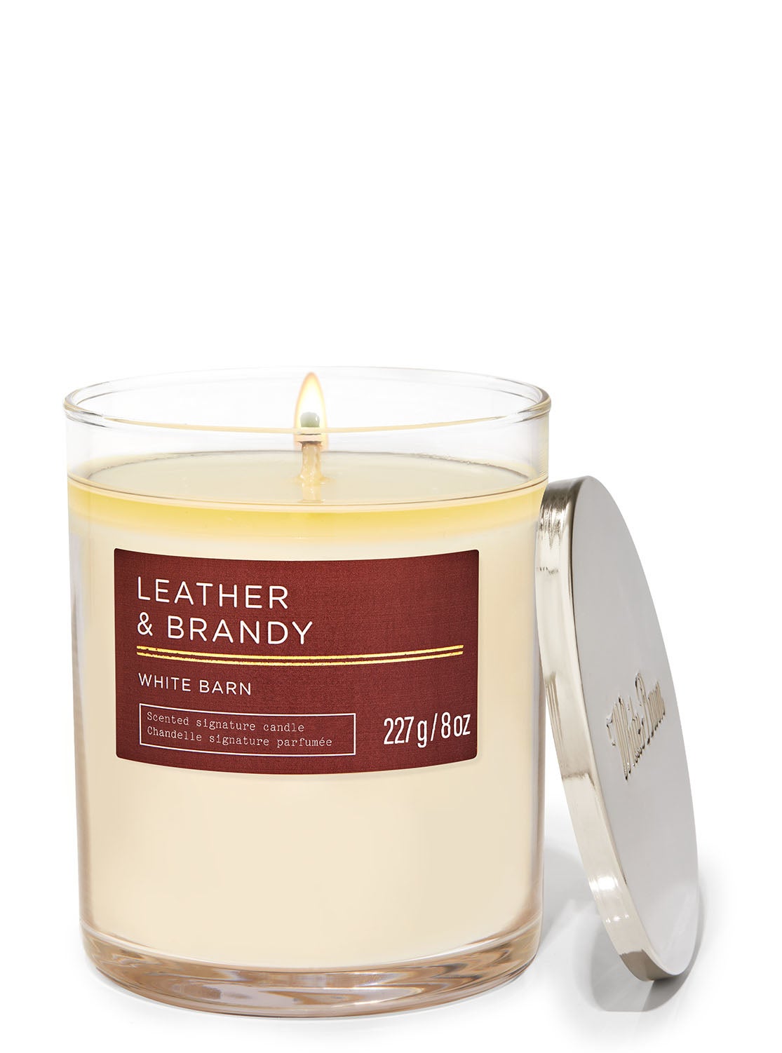 Leather & Brandy Signature Single Wick Candle Bath and Body Works